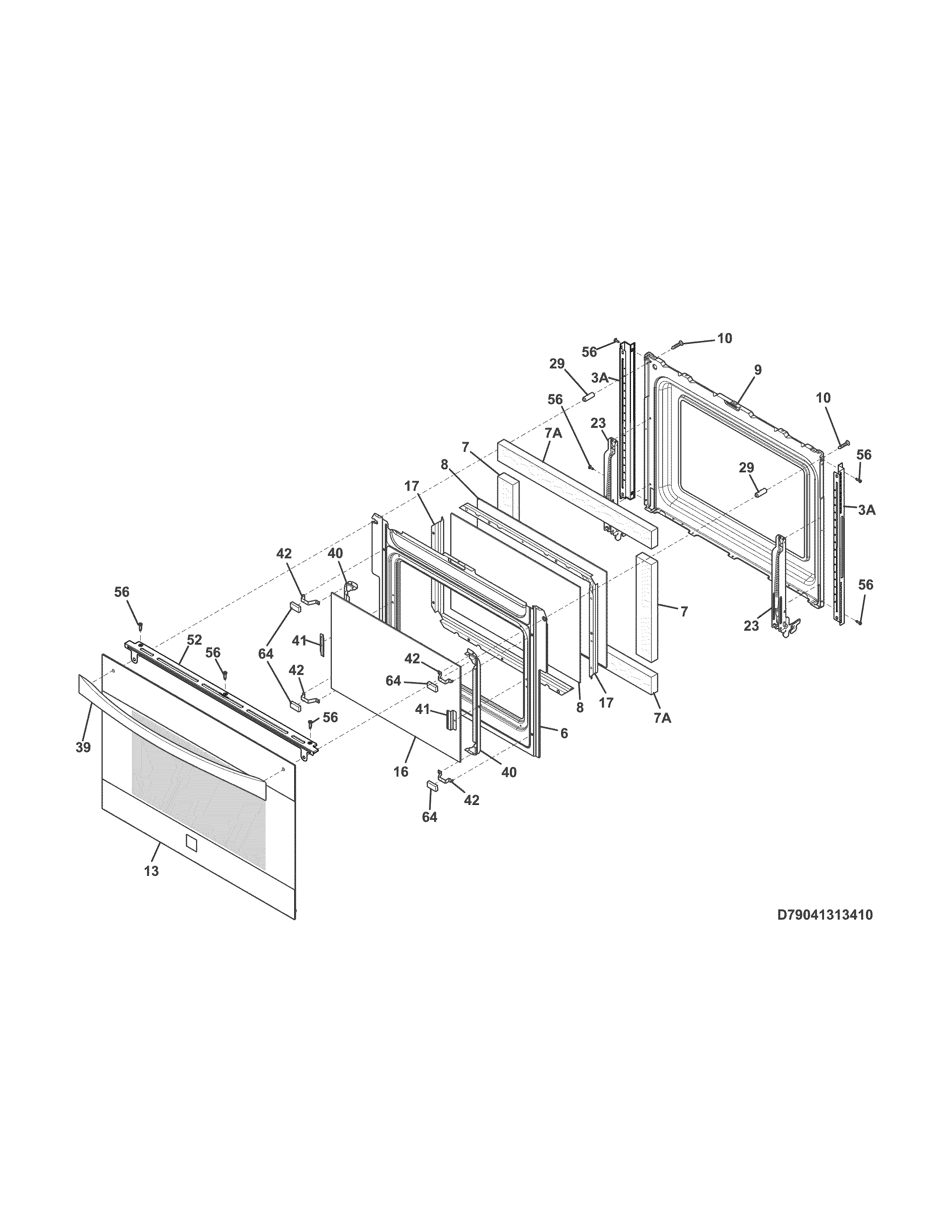 Kenmore Elite 79041313411 door diagram