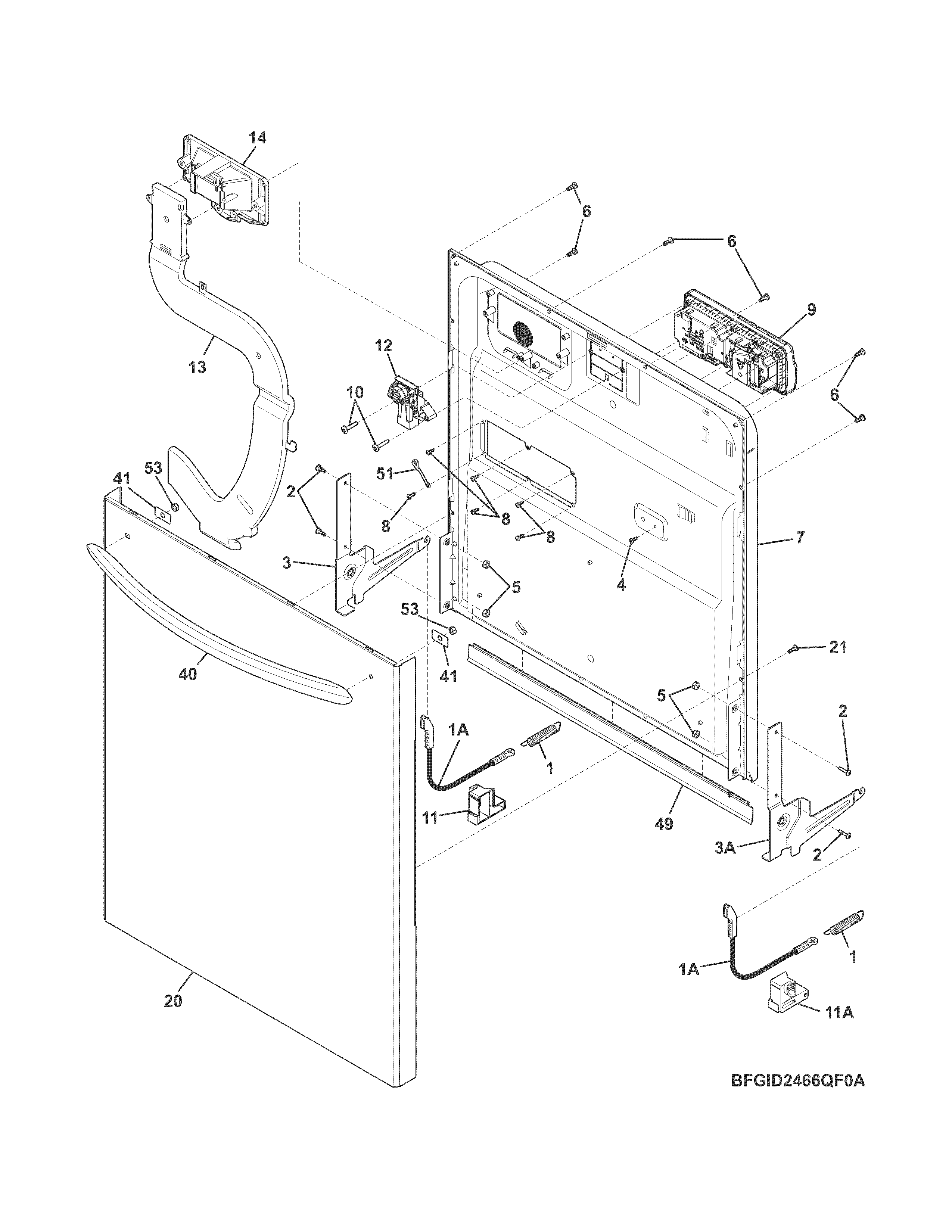 Frigidaire FGID2466QF1A door diagram