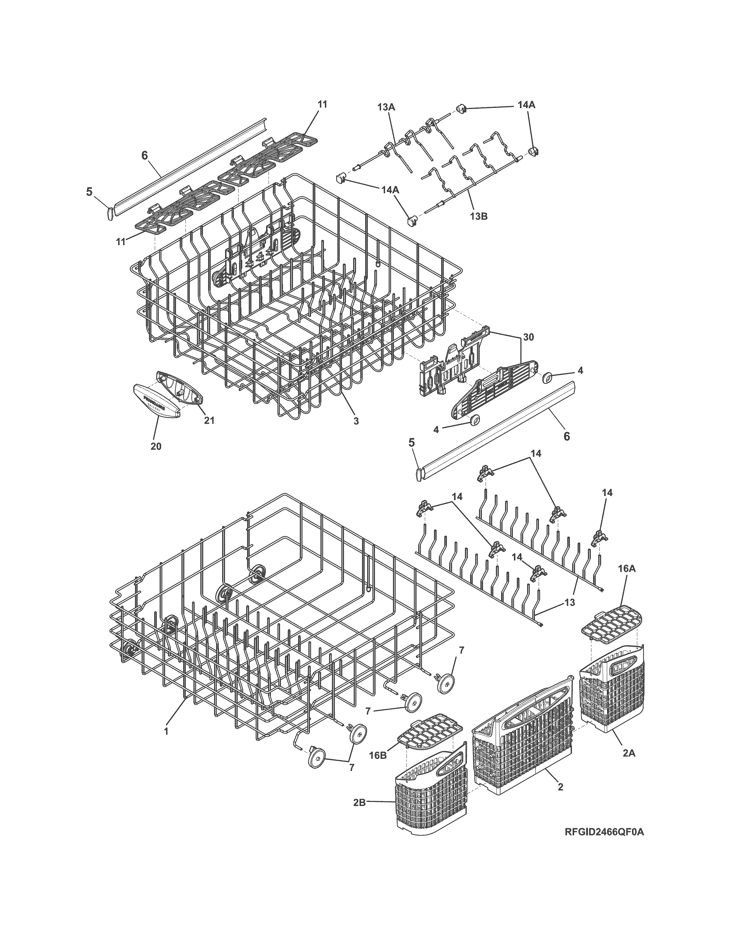 Frigidaire FGID2466QF2A racks diagram