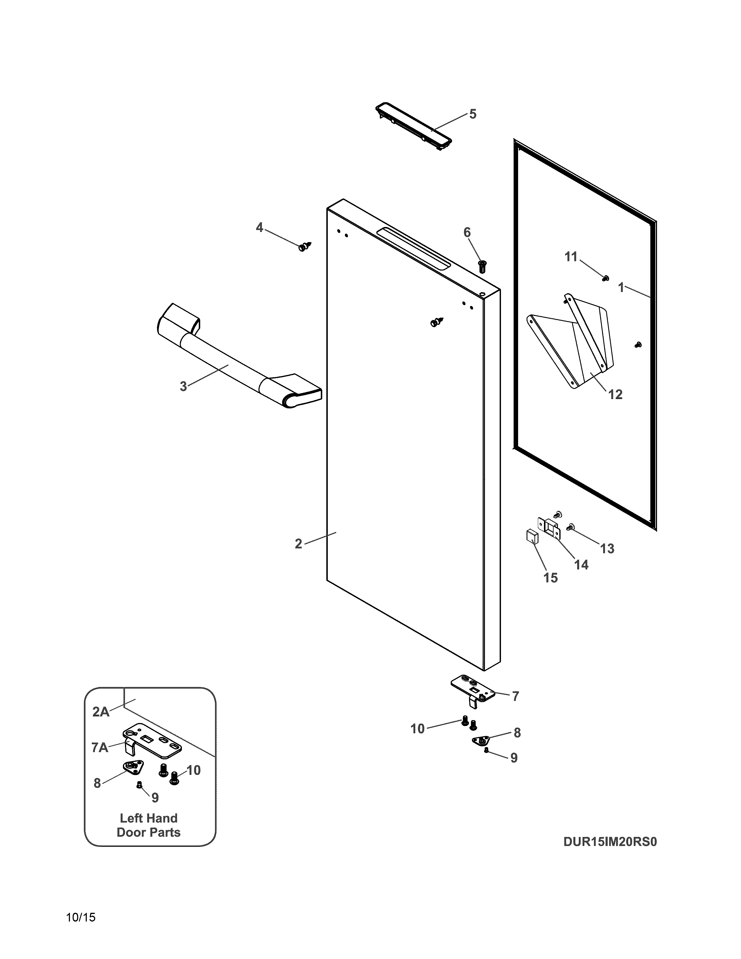 Electrolux UR15IM20RS0 door diagram