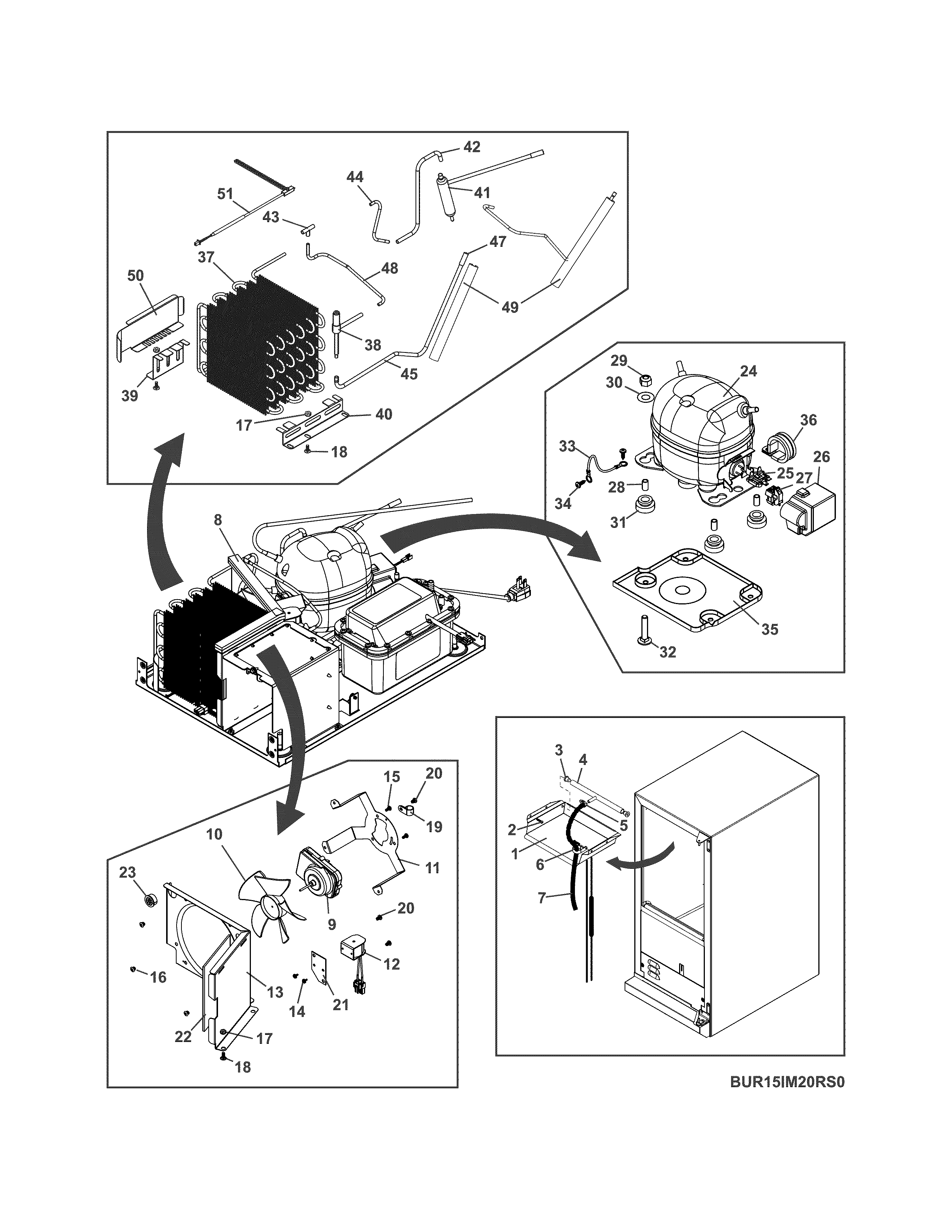 Electrolux UR15IM20RS0 cooling system diagram