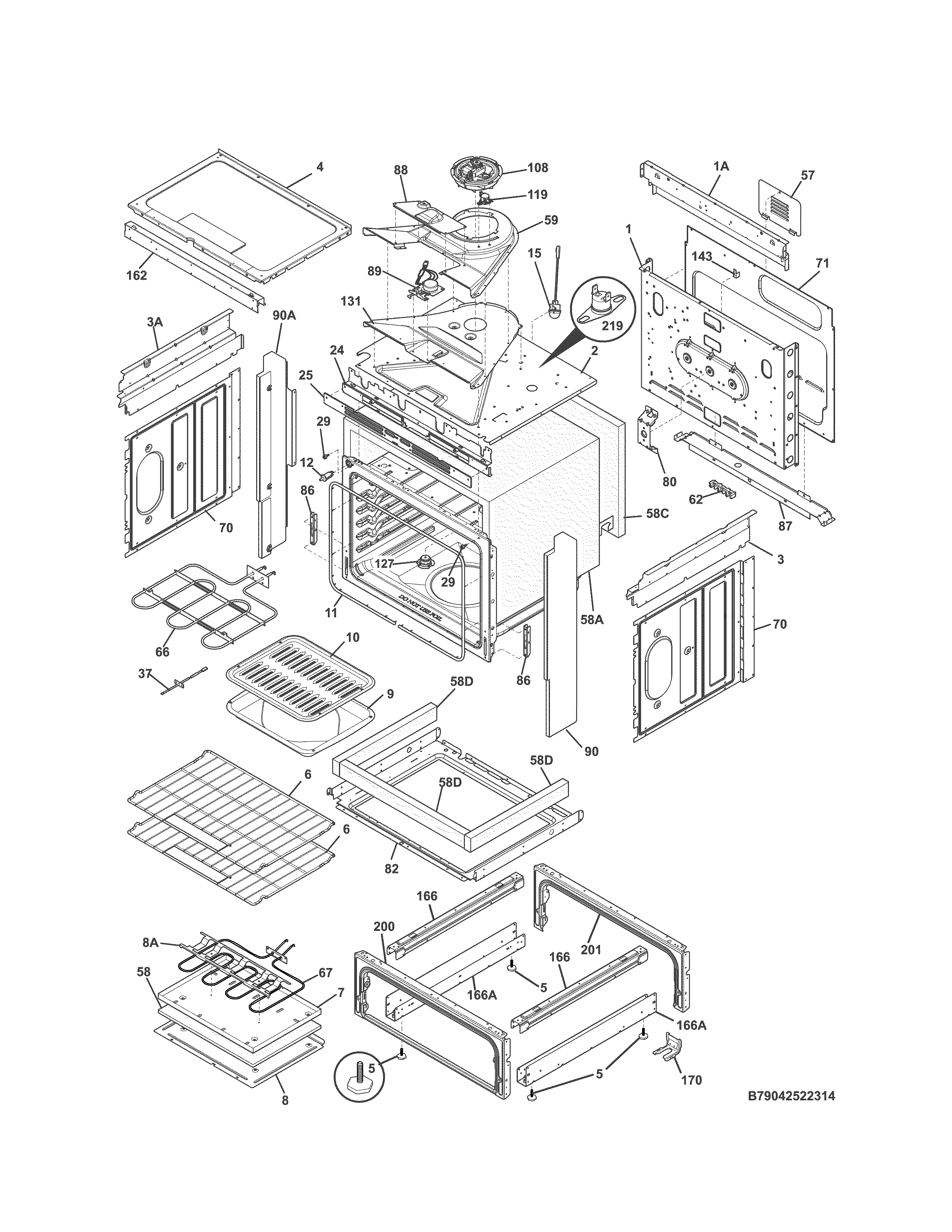 Kenmore 79042522315 body diagram