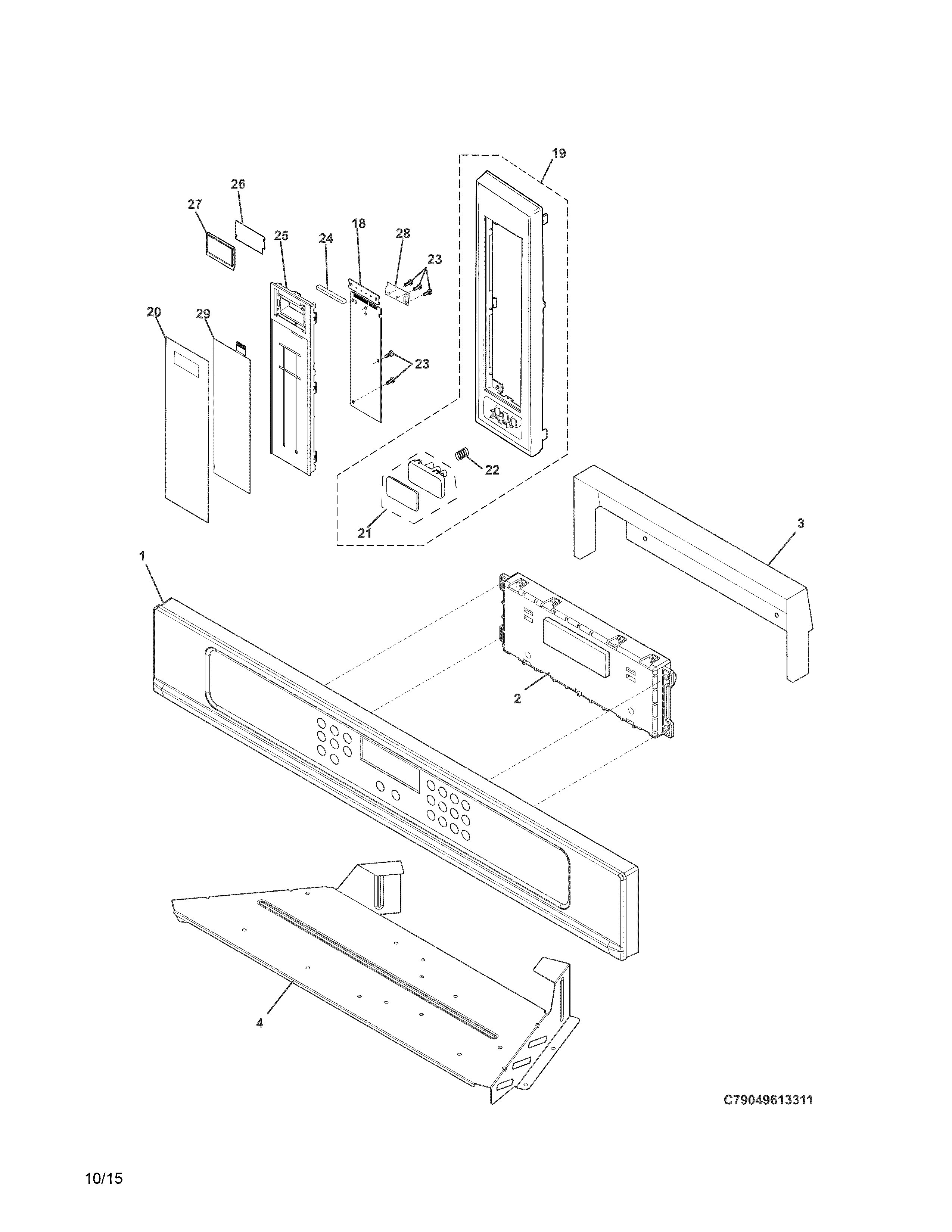 Kenmore 79049613313 control panel diagram