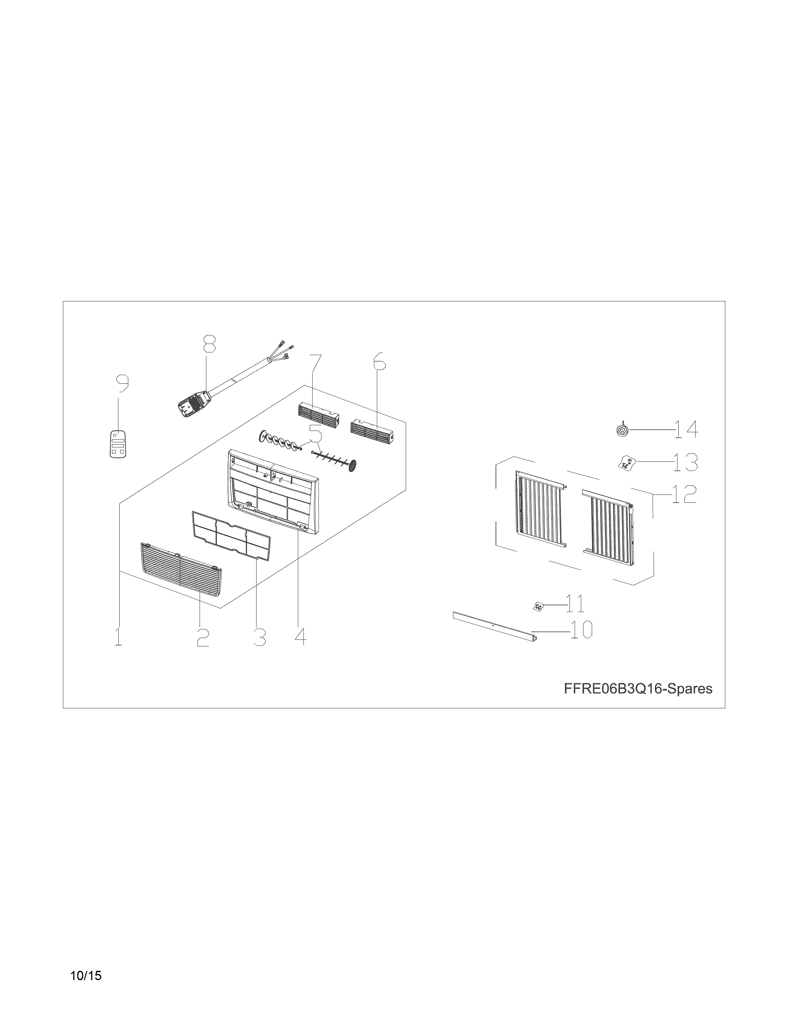 Frigidaire FFRE0633Q18 recommended spare parts diagram