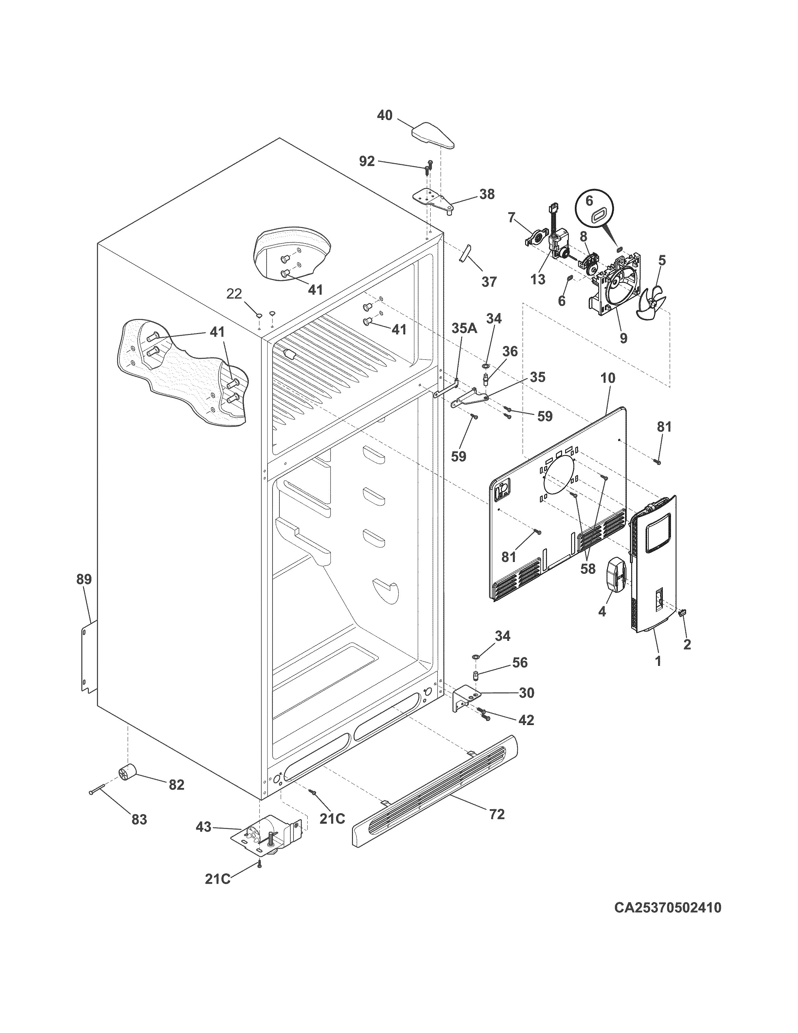 Frigidaire FFTR1814QB3 cabinet diagram