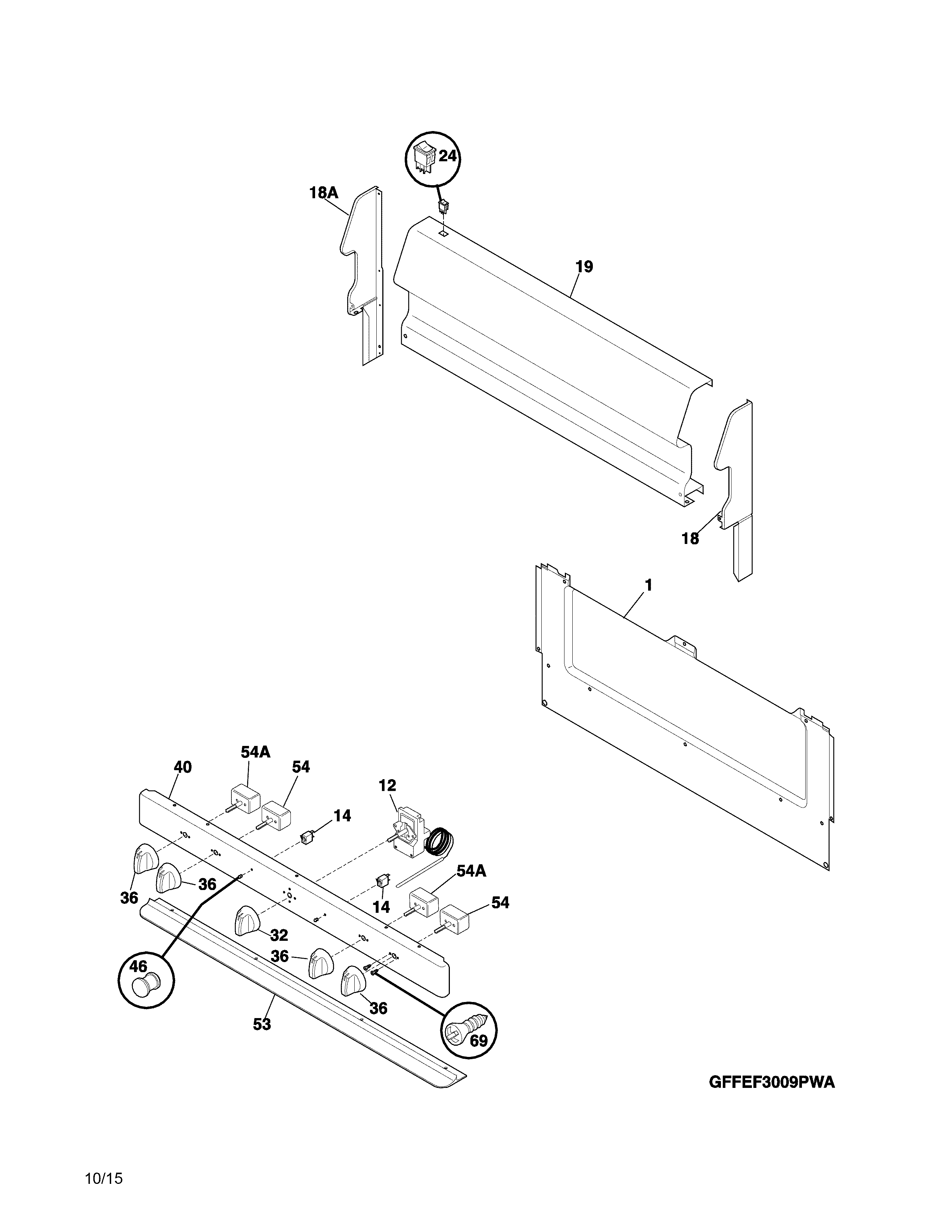Frigidaire FFEF3009PWD backguard diagram