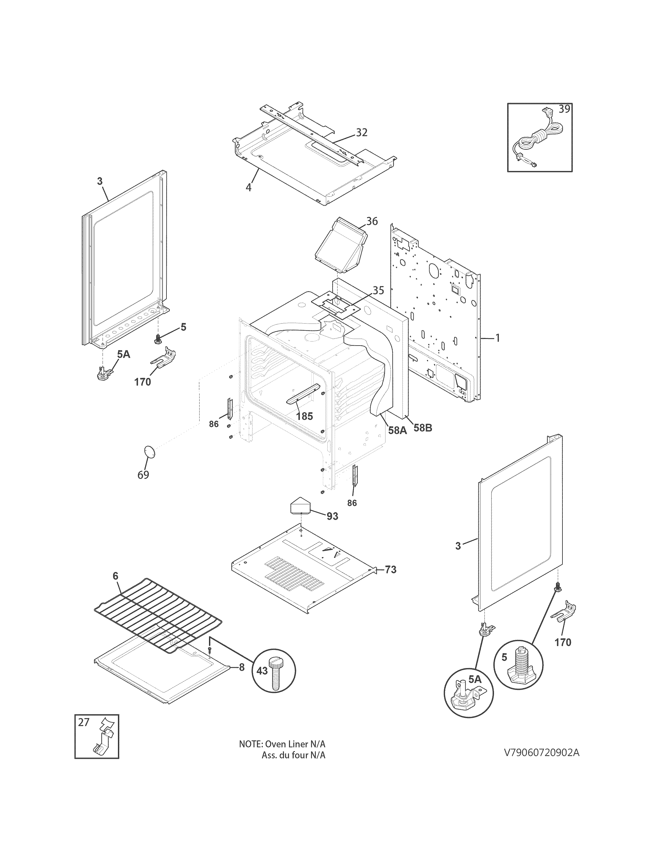 Kenmore 79073032313 body diagram