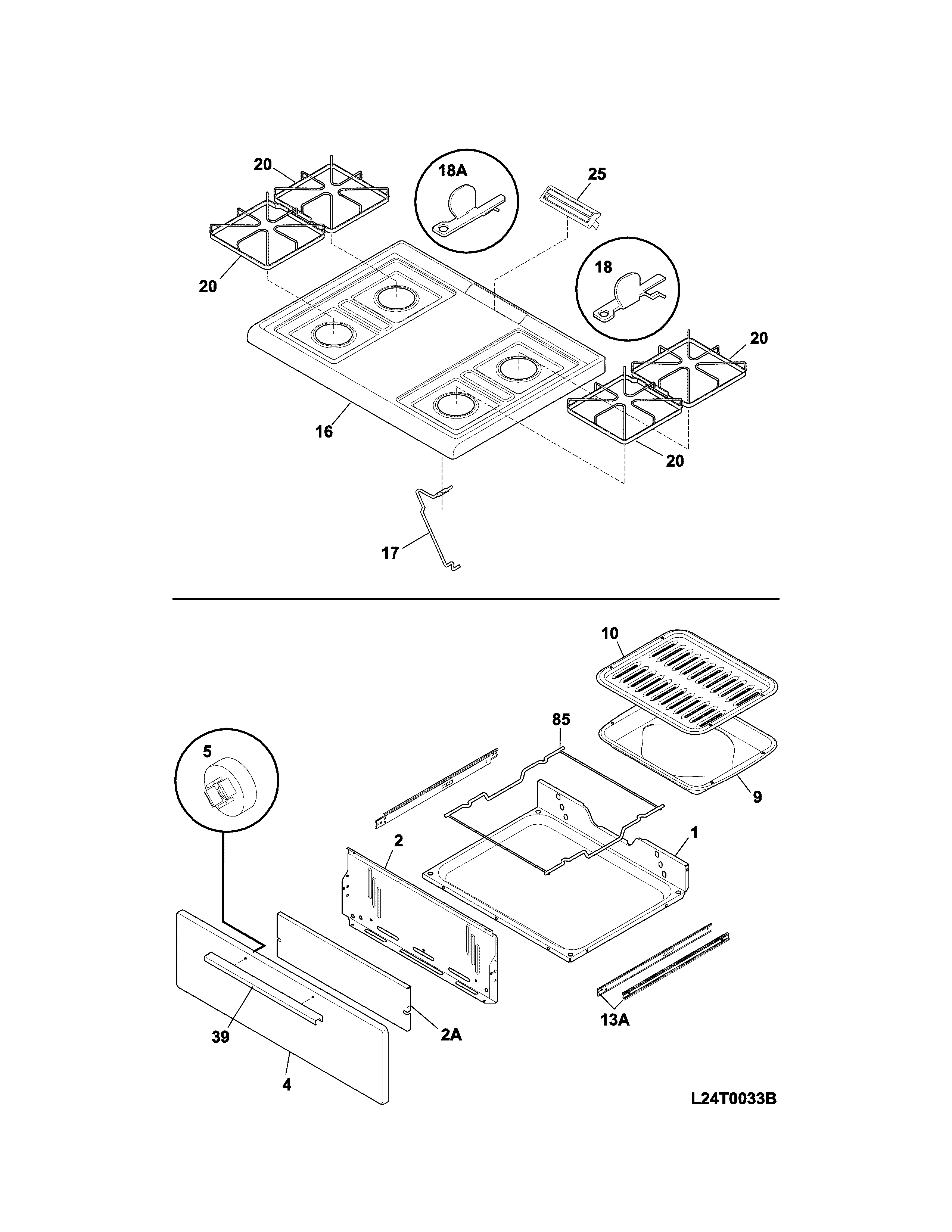 Kenmore 79073032313 top/drawer diagram