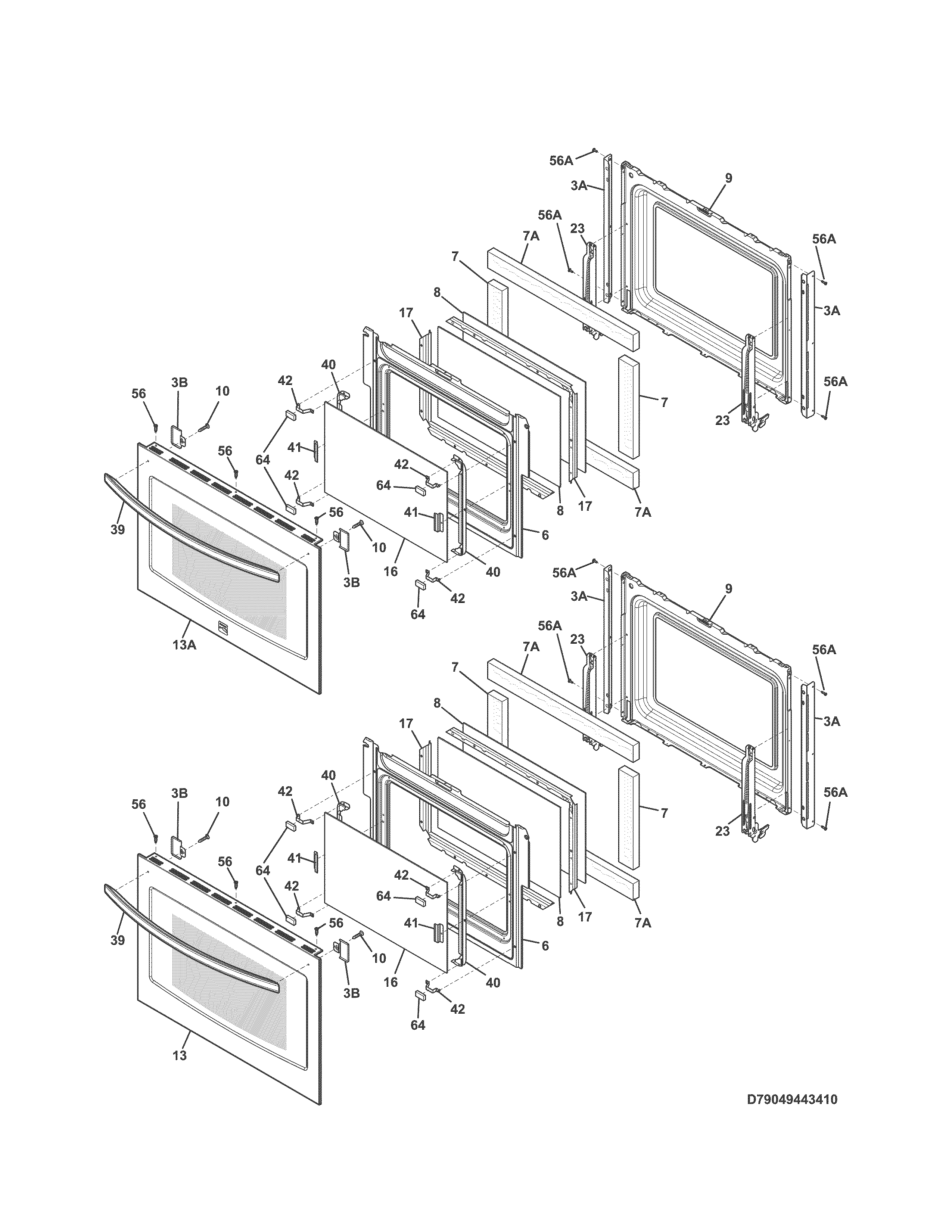 Kenmore 79049443411 doors diagram