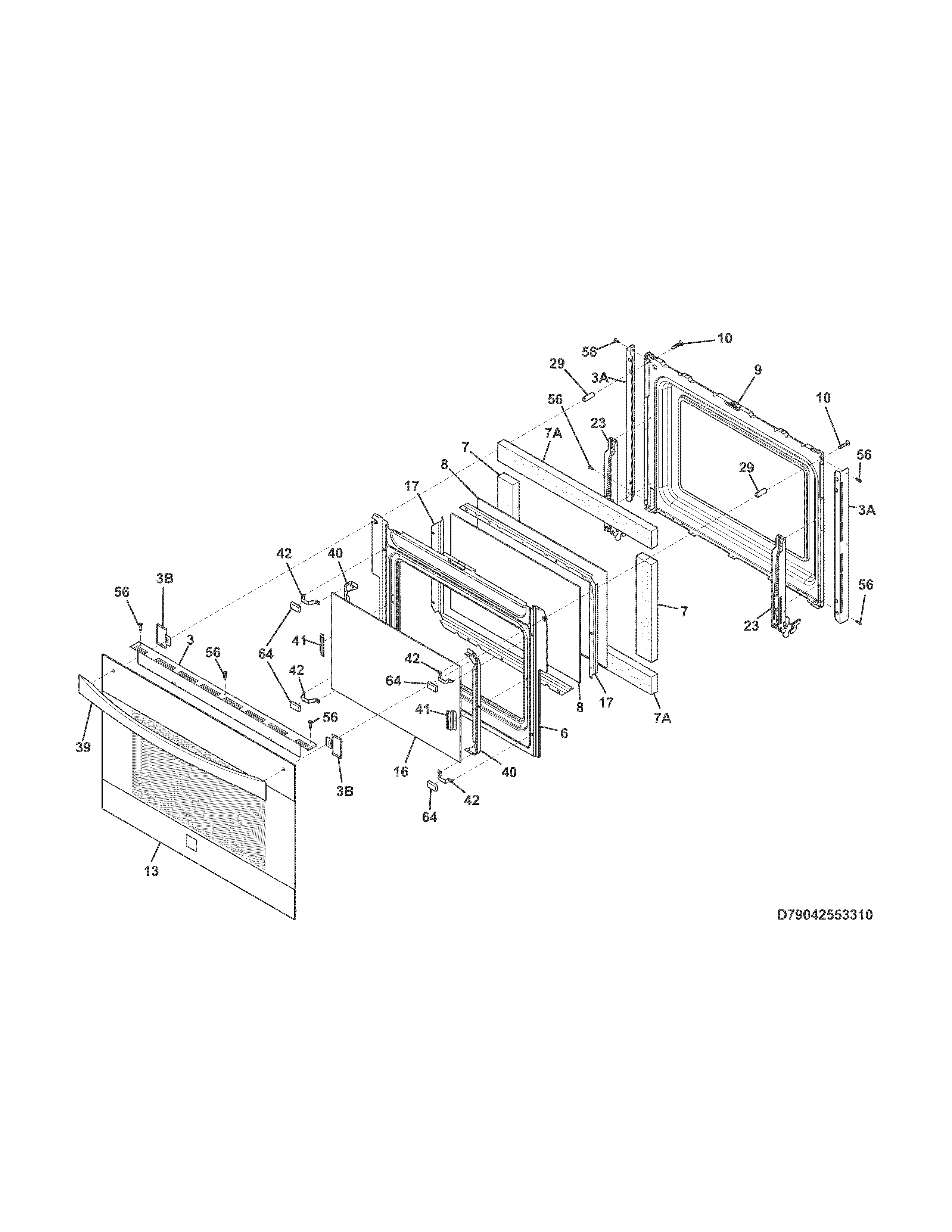 Kenmore Elite 79032643318 door diagram