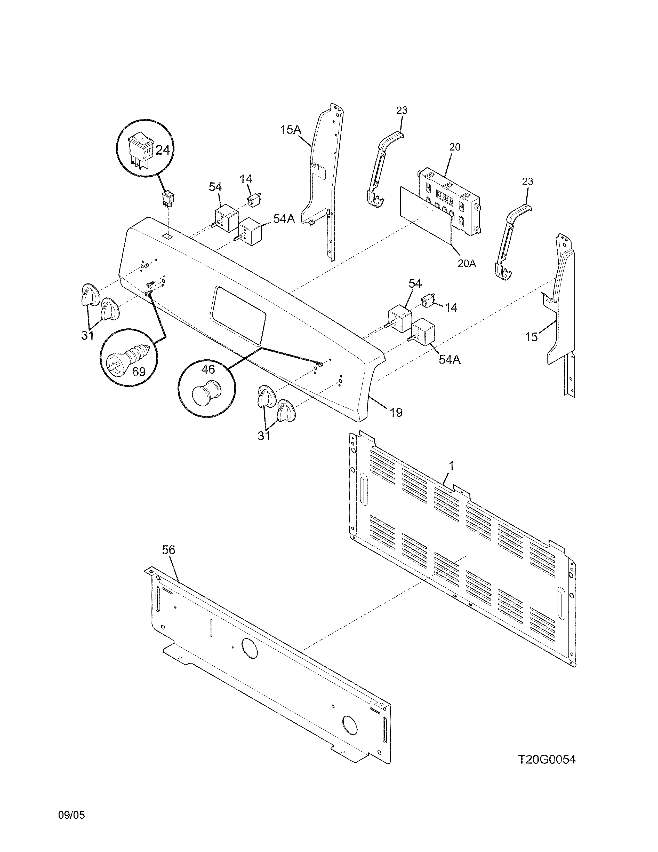 Kenmore 79095042500 backguard diagram