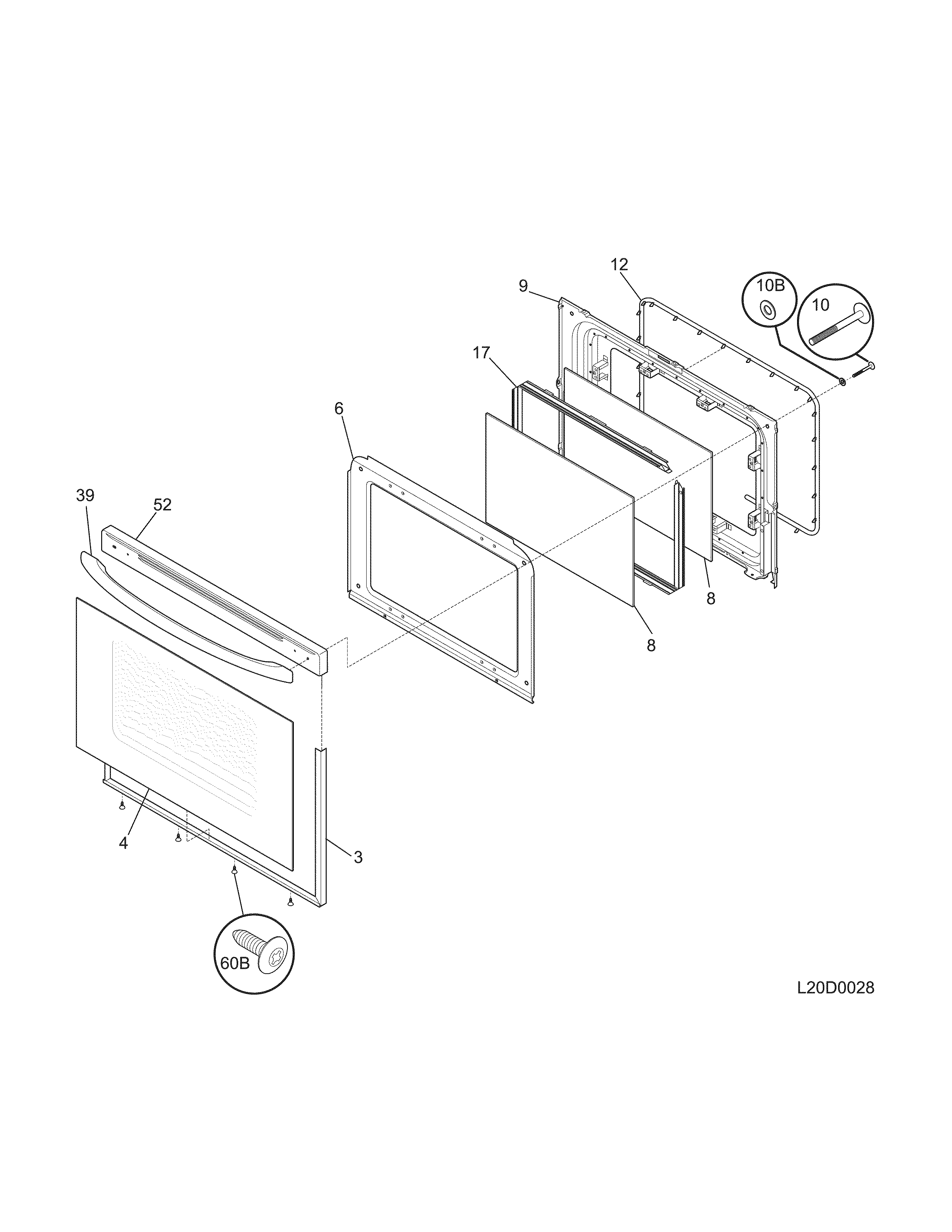Kenmore 79095042500 door diagram