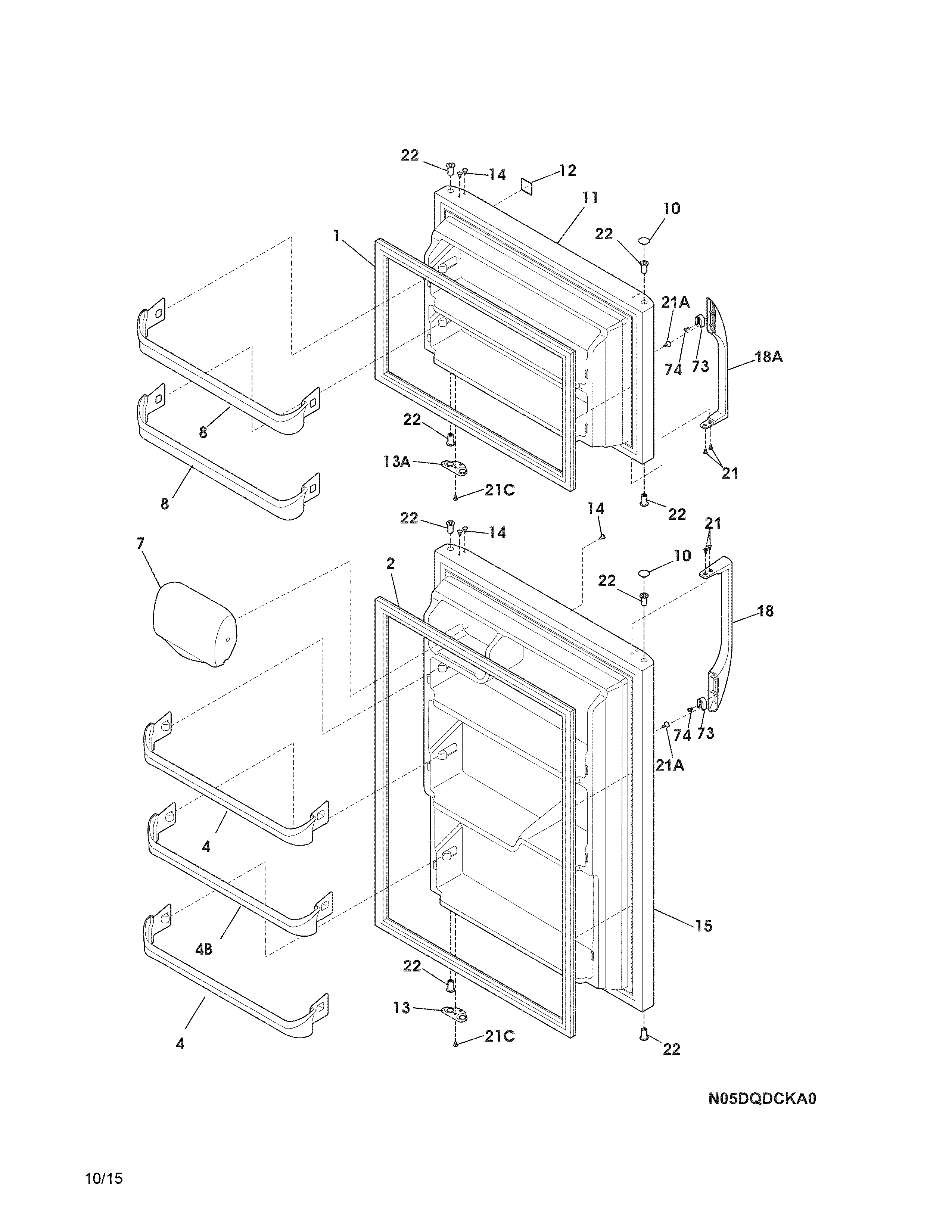 Kenmore 25360419413 doors diagram