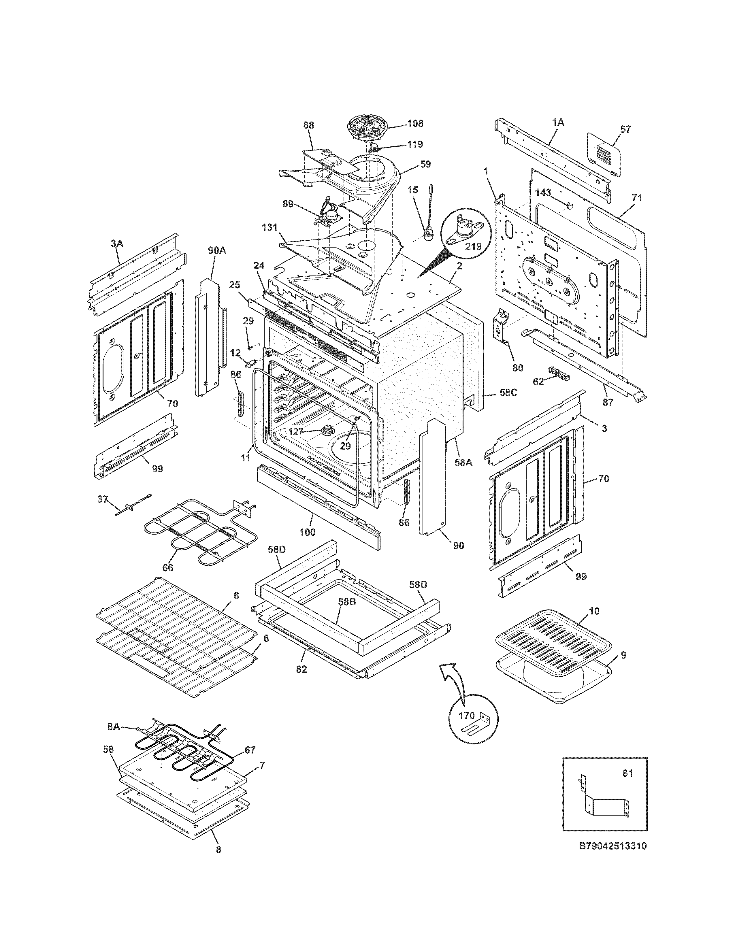 Kenmore 79042513313 body diagram