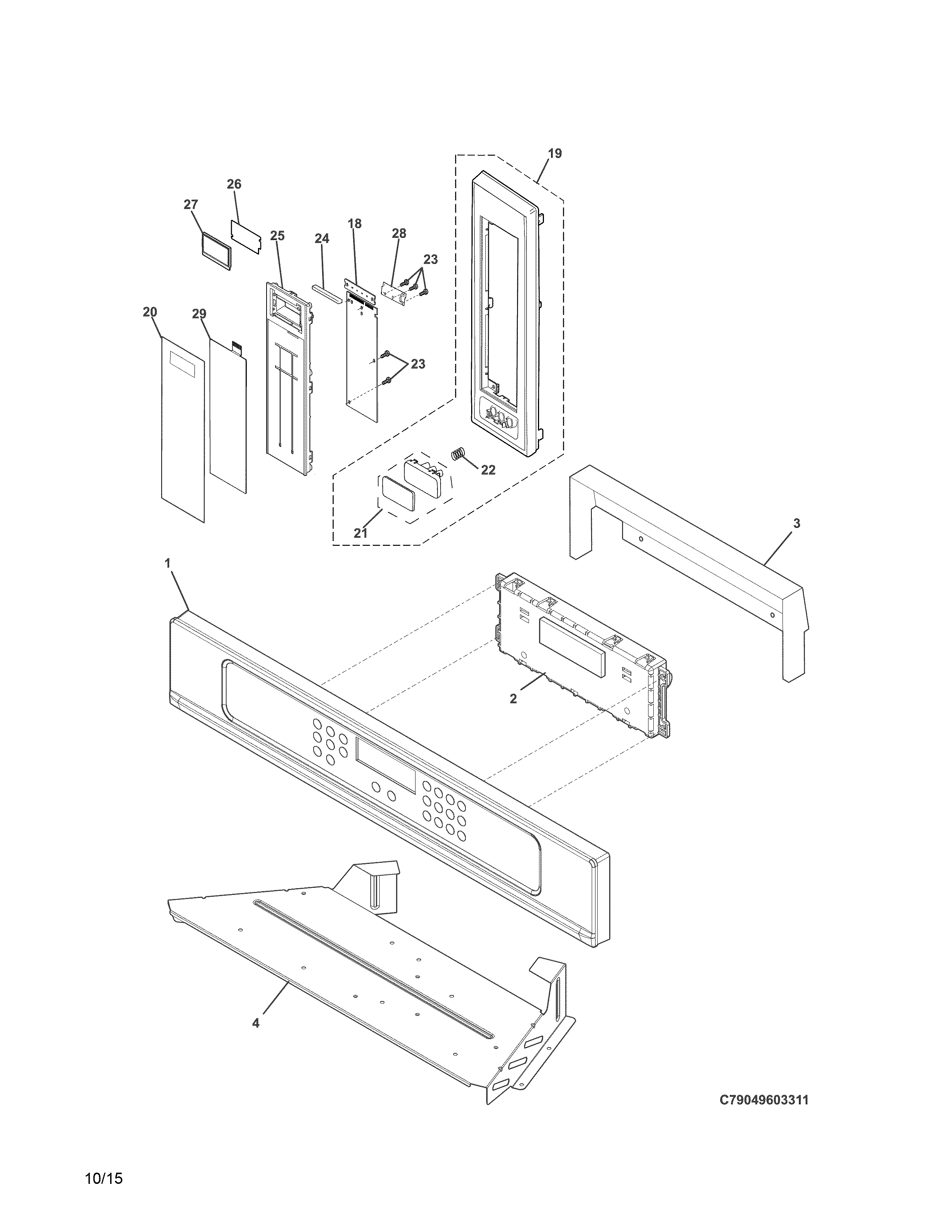 Kenmore 79049609313 control panel diagram