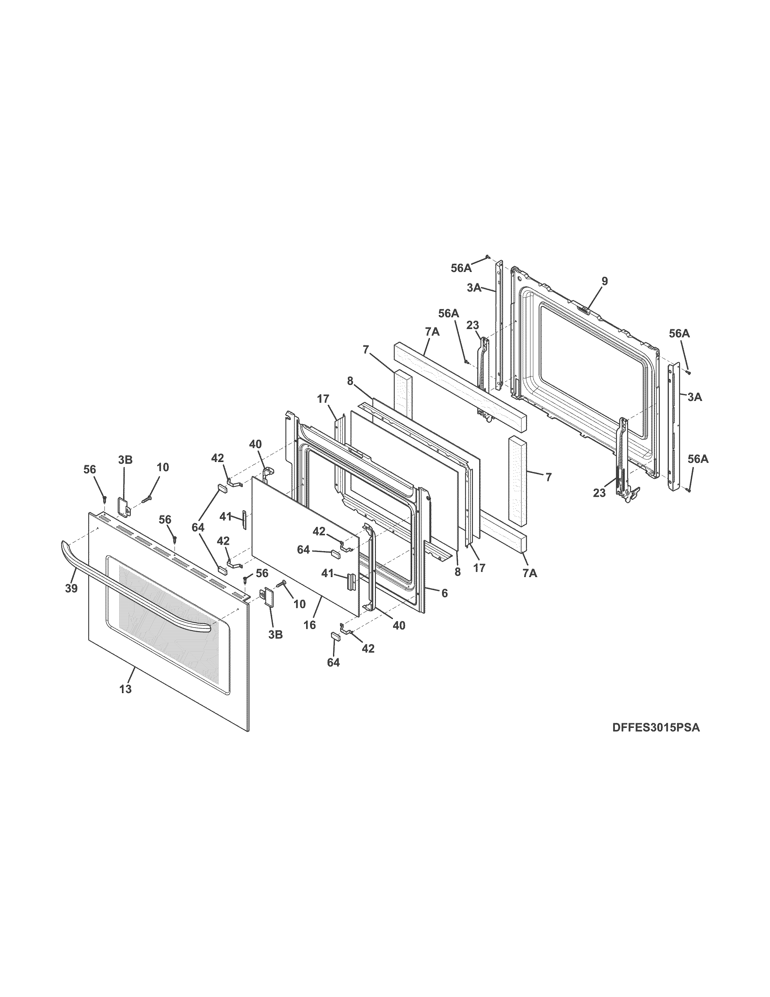 Frigidaire FFES3015PSE door diagram