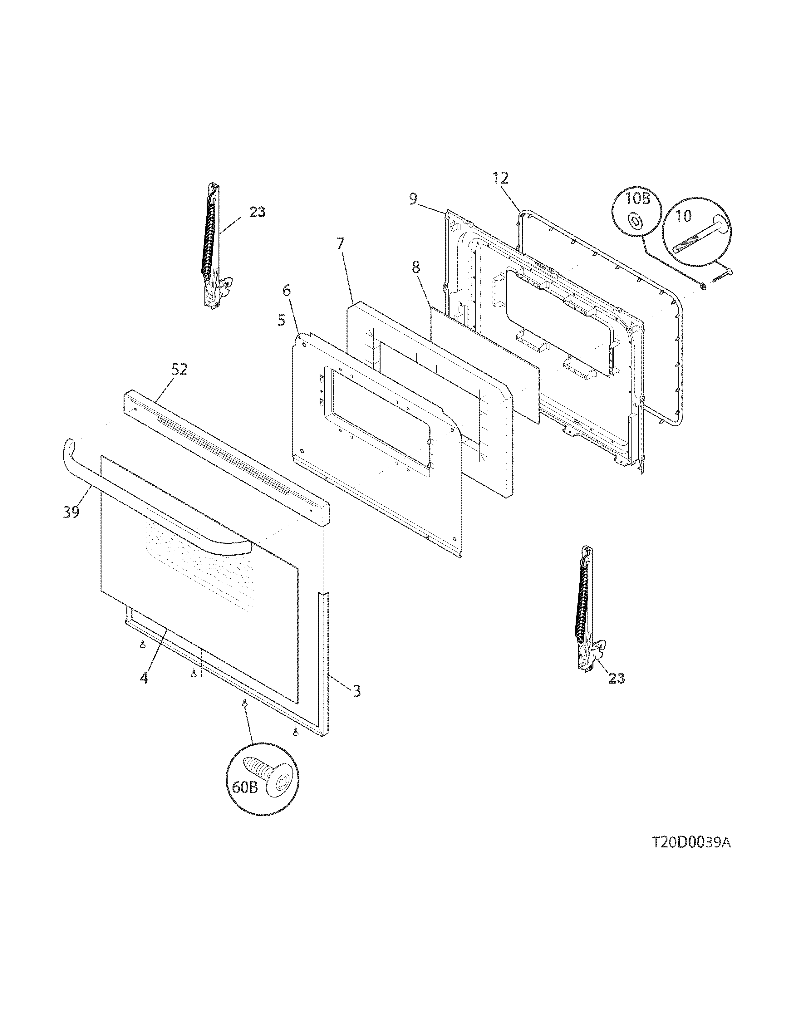 Crosley CRG3150PWC door diagram