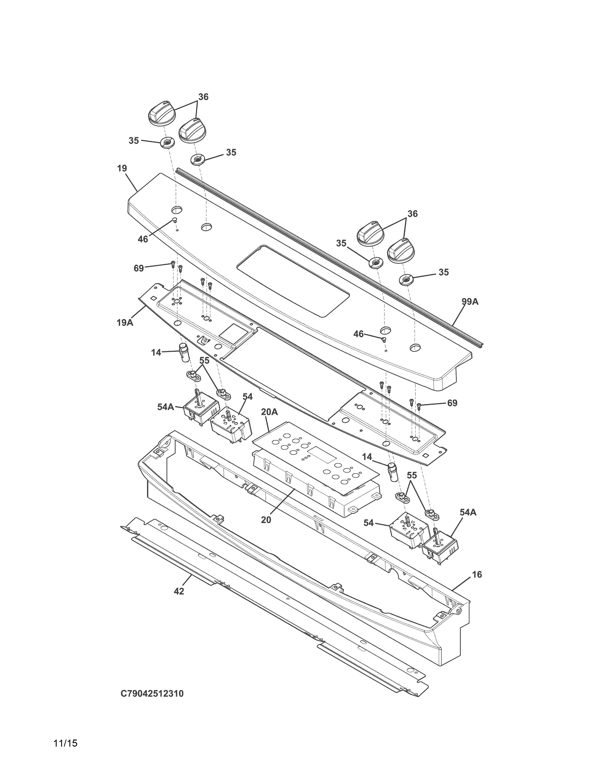 Kenmore 79042539314 backguard diagram