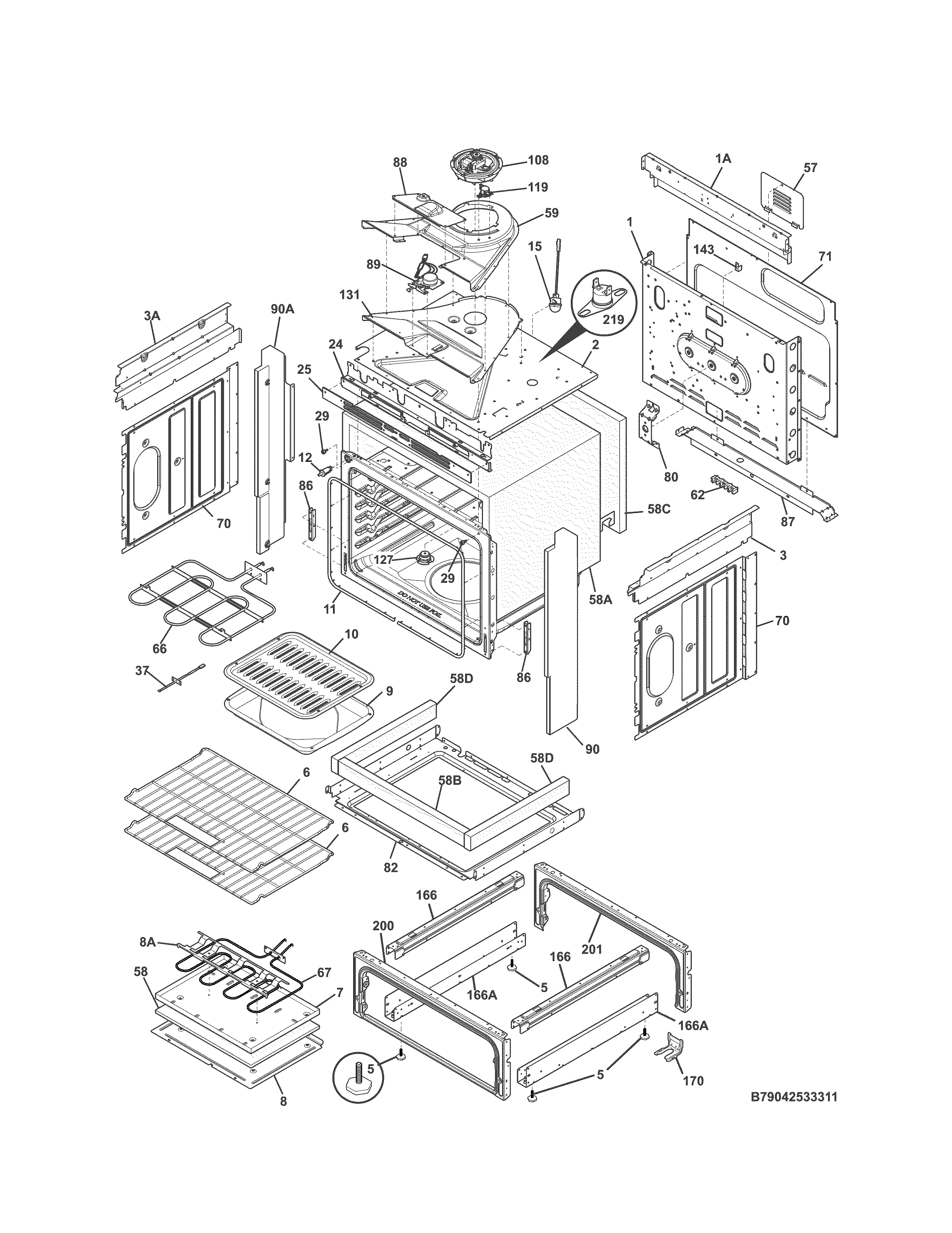 Kenmore 79042539314 body diagram