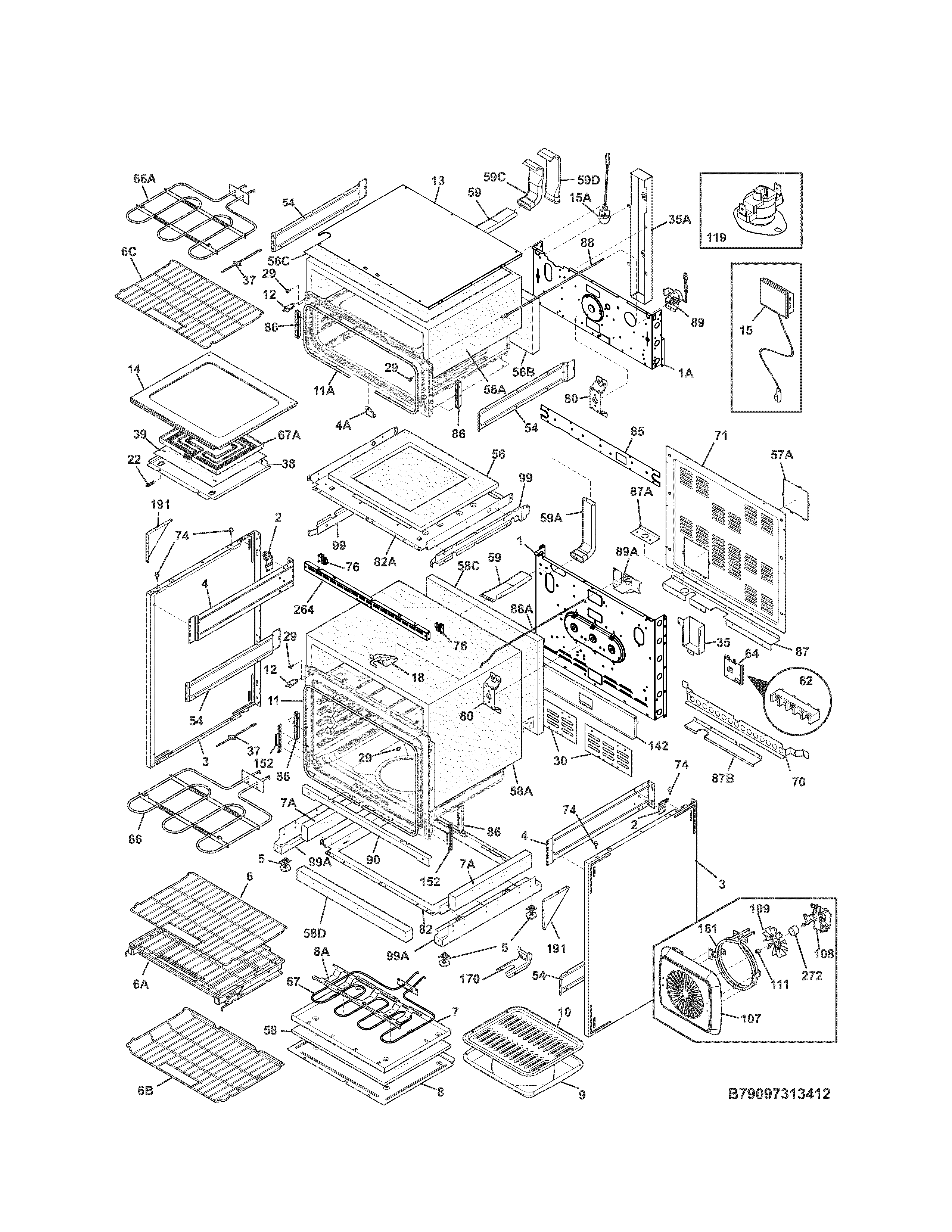 Kenmore Elite 79097319412 body diagram