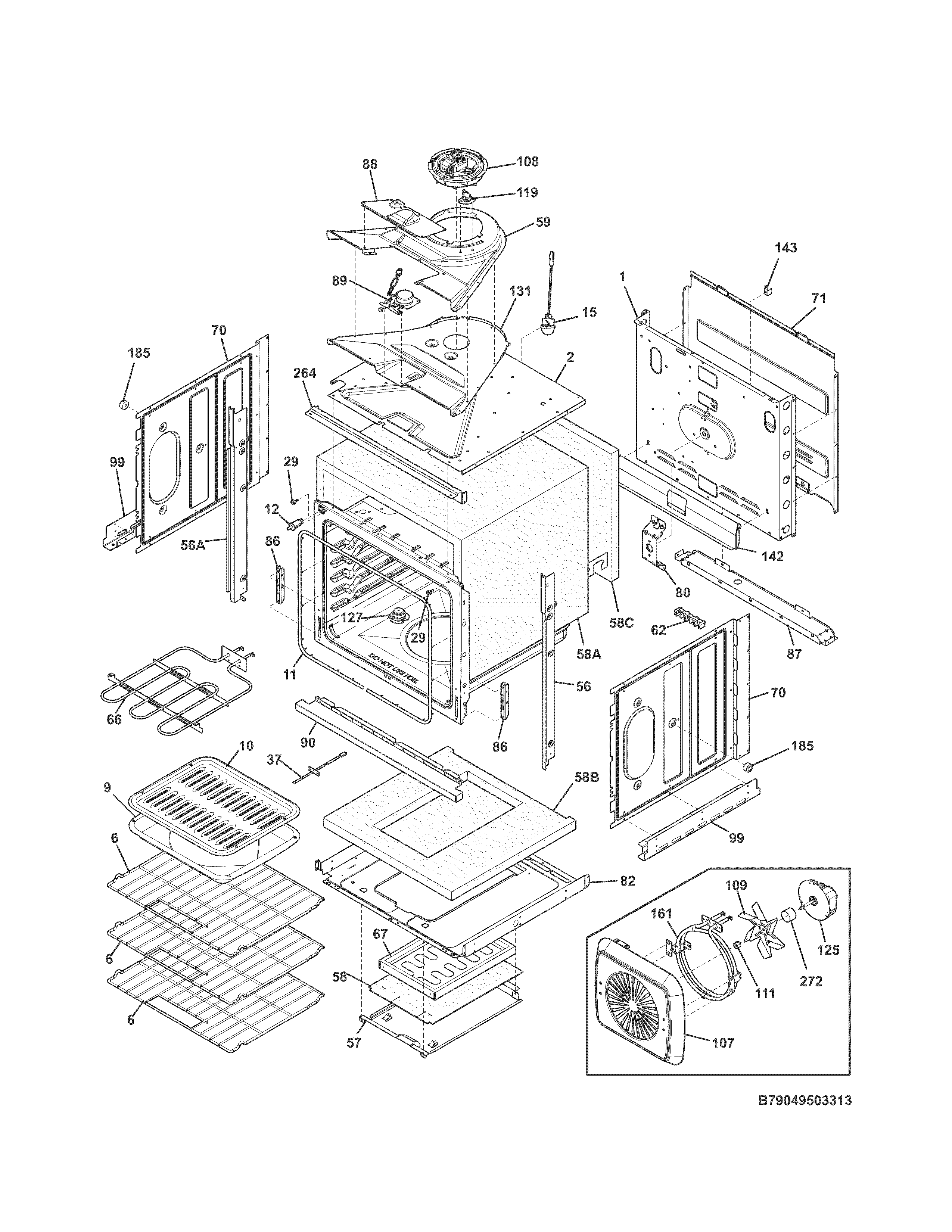 Kenmore 79049503313 body diagram