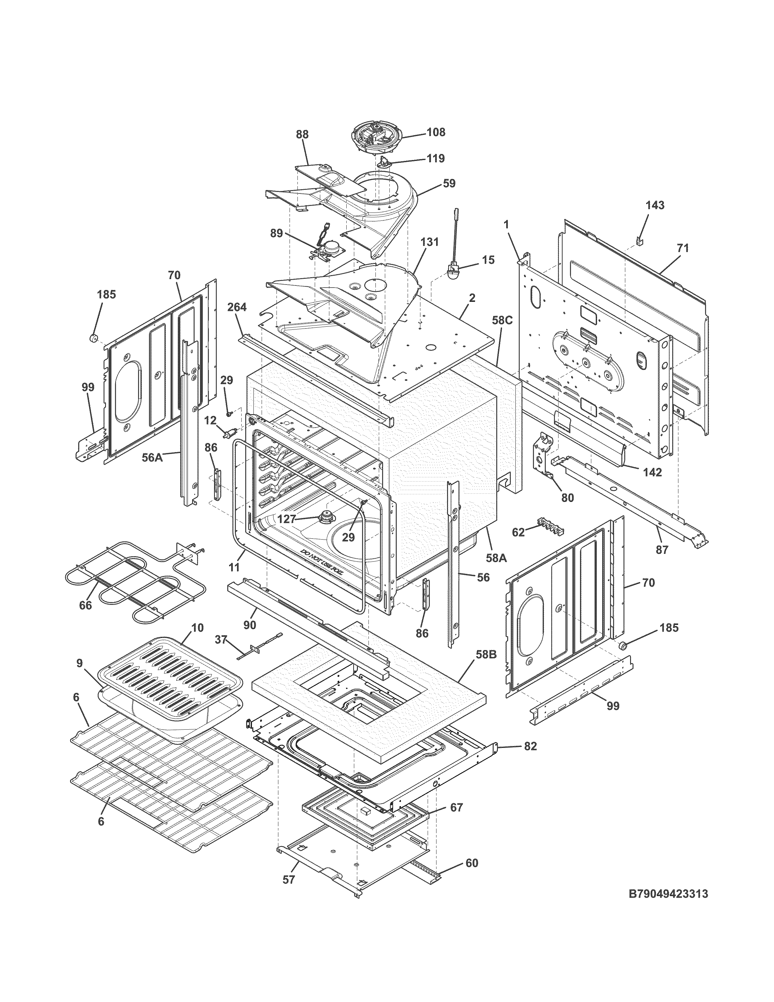 Kenmore 79049423313 body diagram