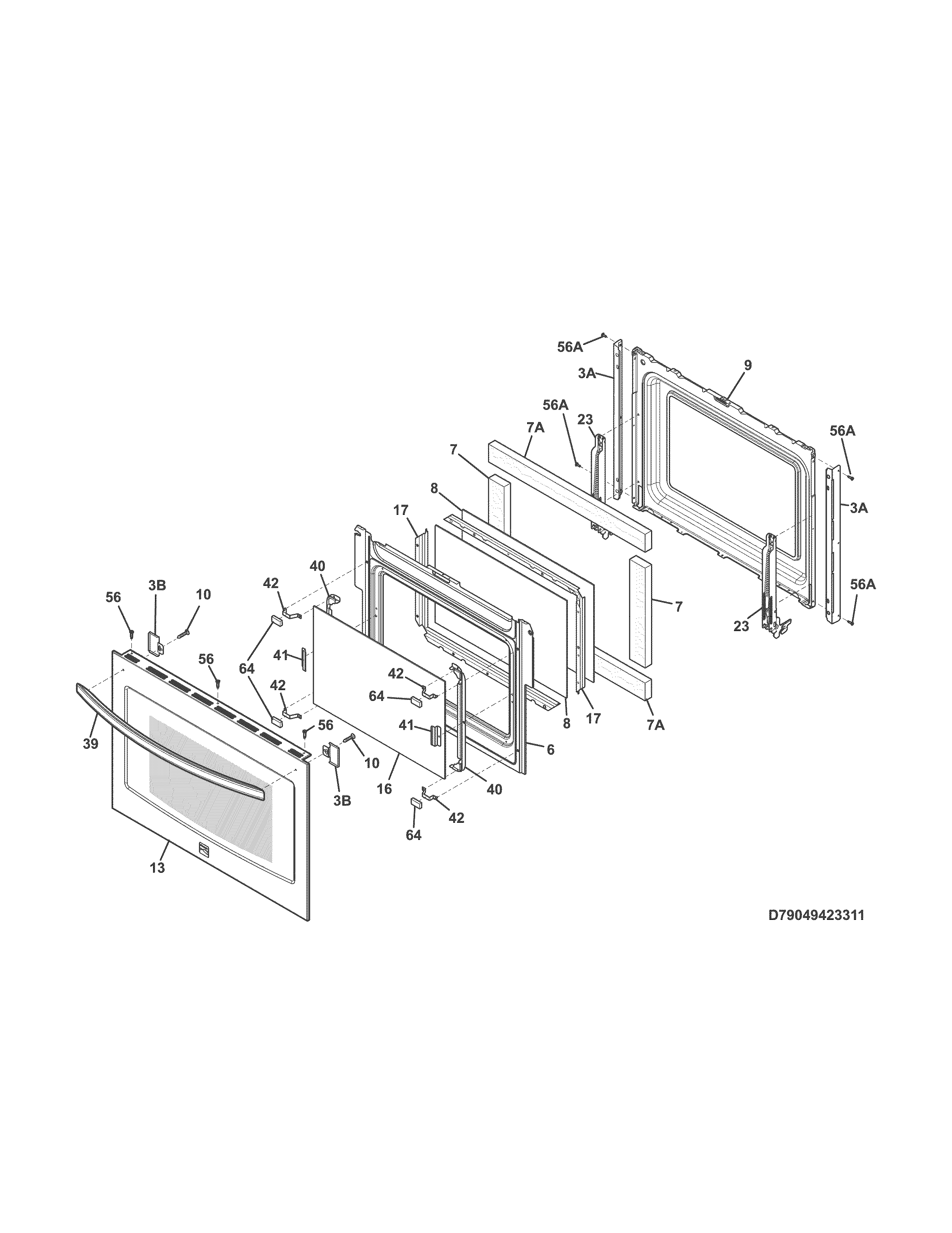 Kenmore 79049429313 door diagram