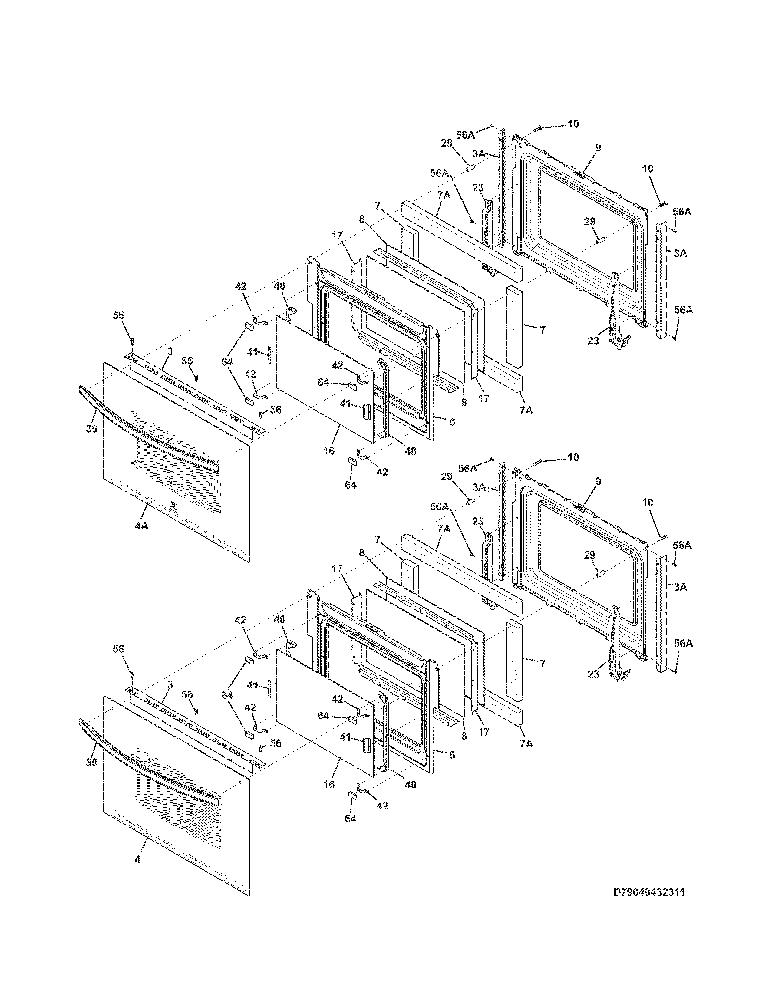 Kenmore 79049449411 doors diagram