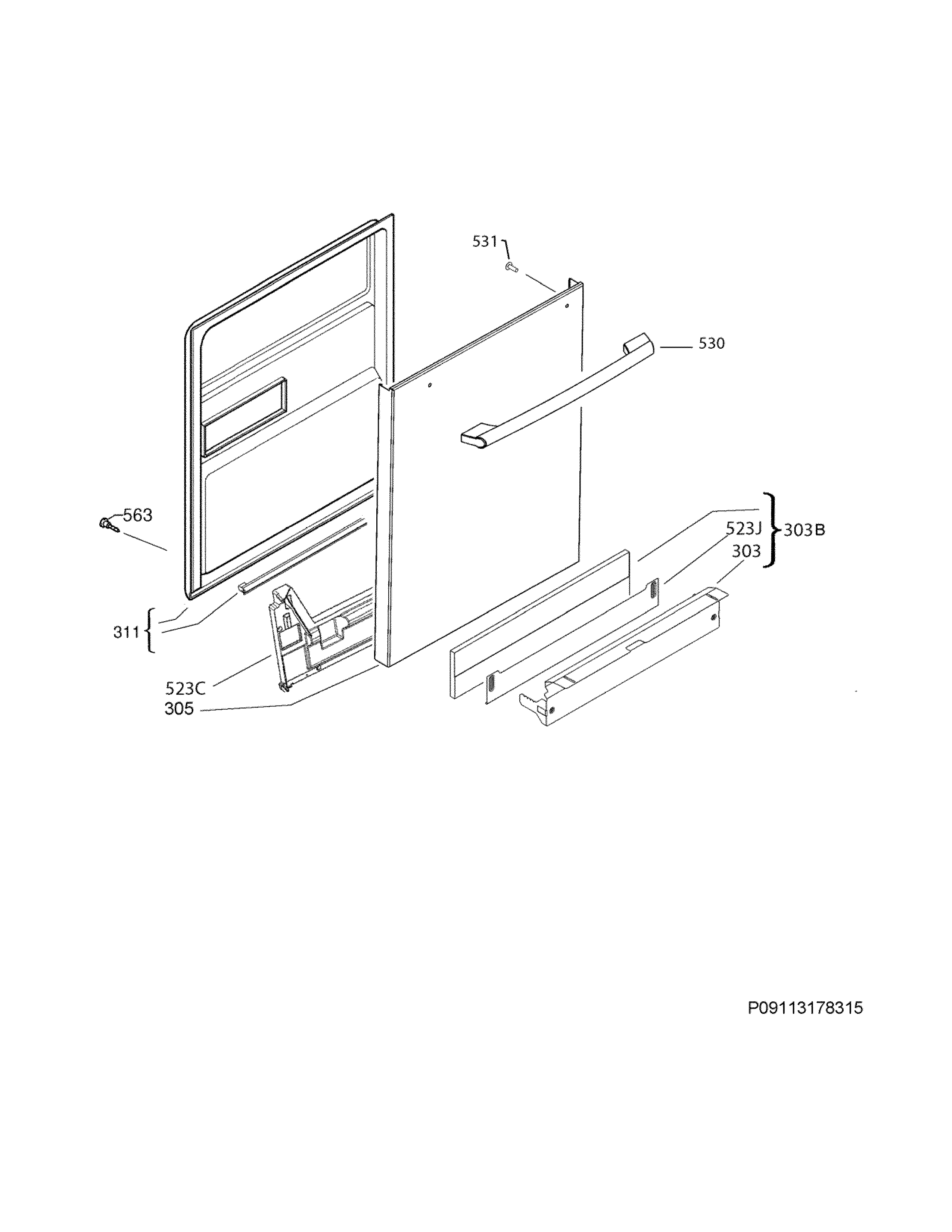 Electrolux EI24ID50QS1B door diagram