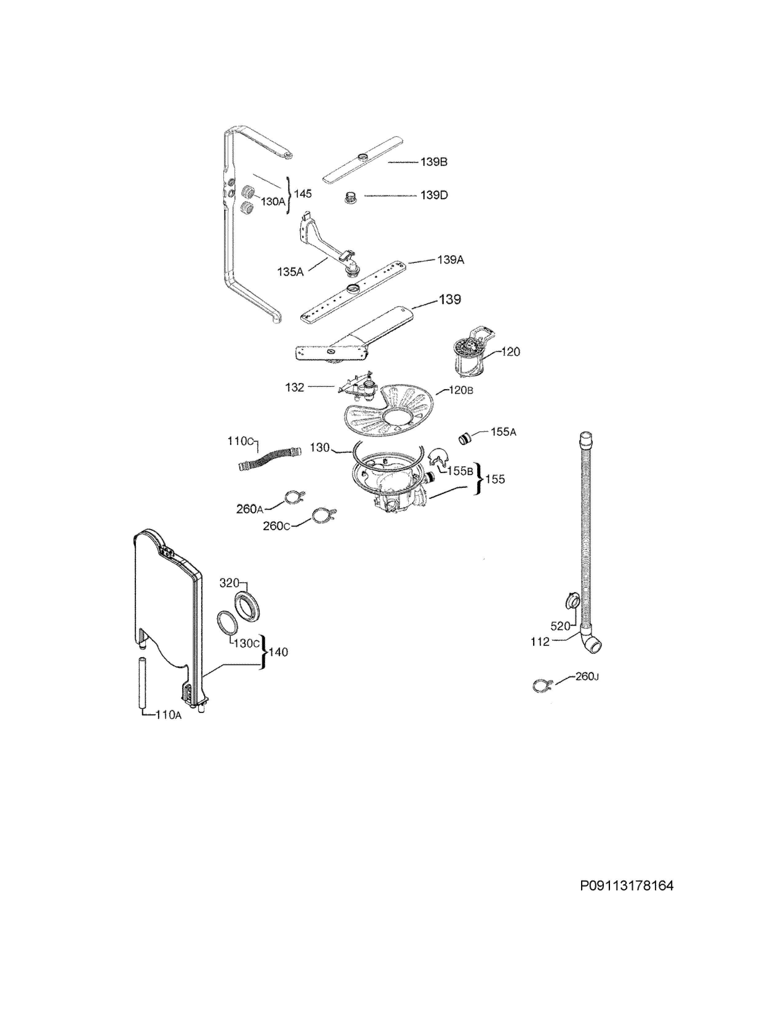 Frigidaire FGCD2456QB0A wash system diagram
