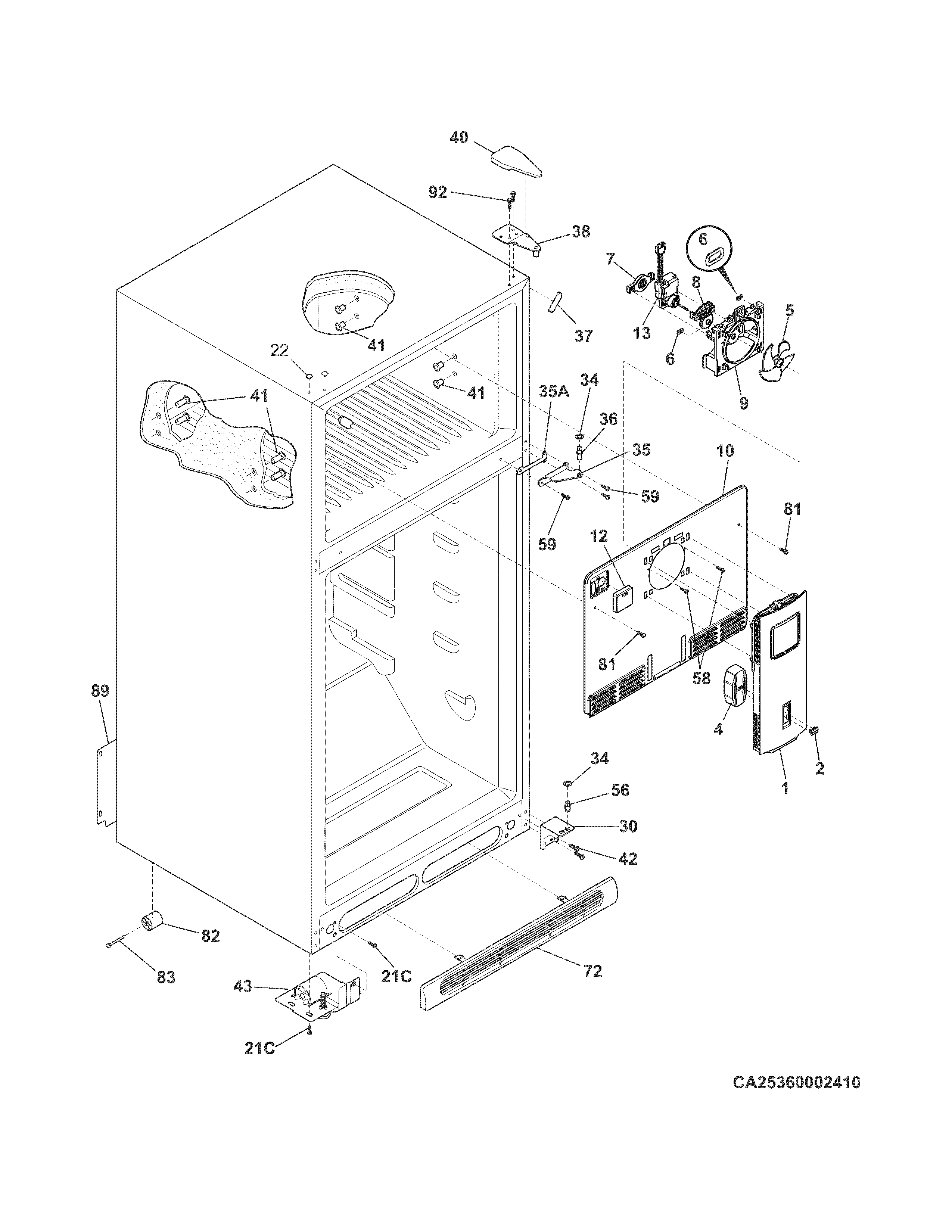Crosley CRT151QW3 cabinet diagram