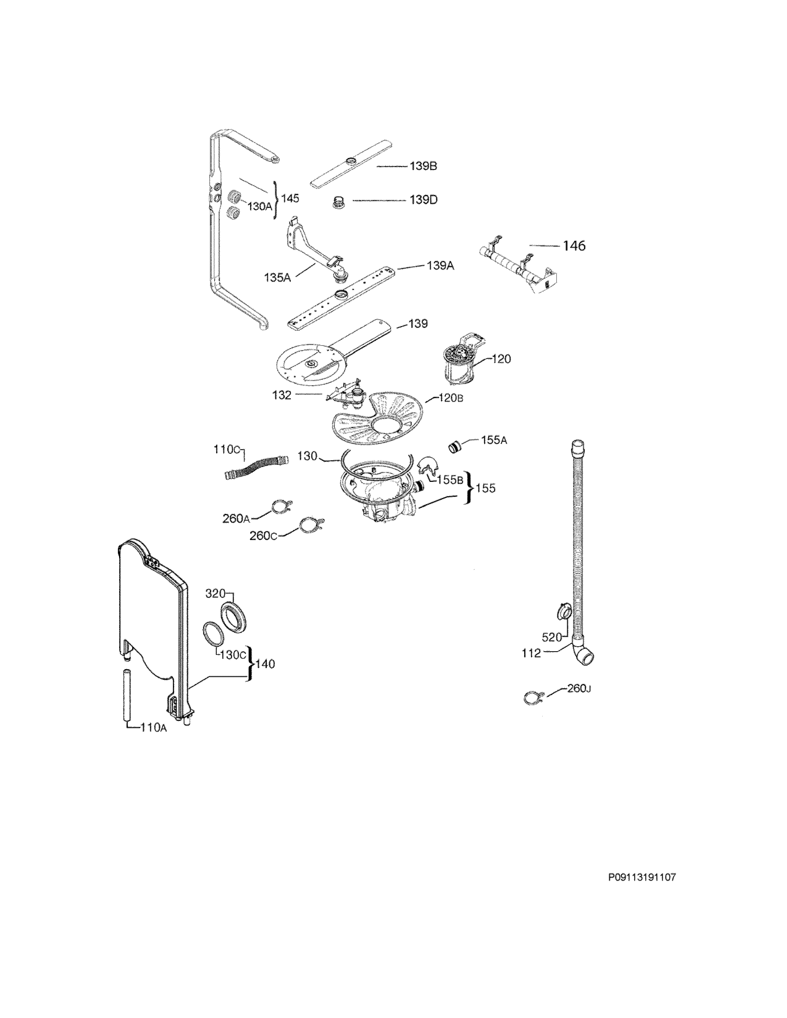 Frigidaire LGID2475QF0A wash system diagram