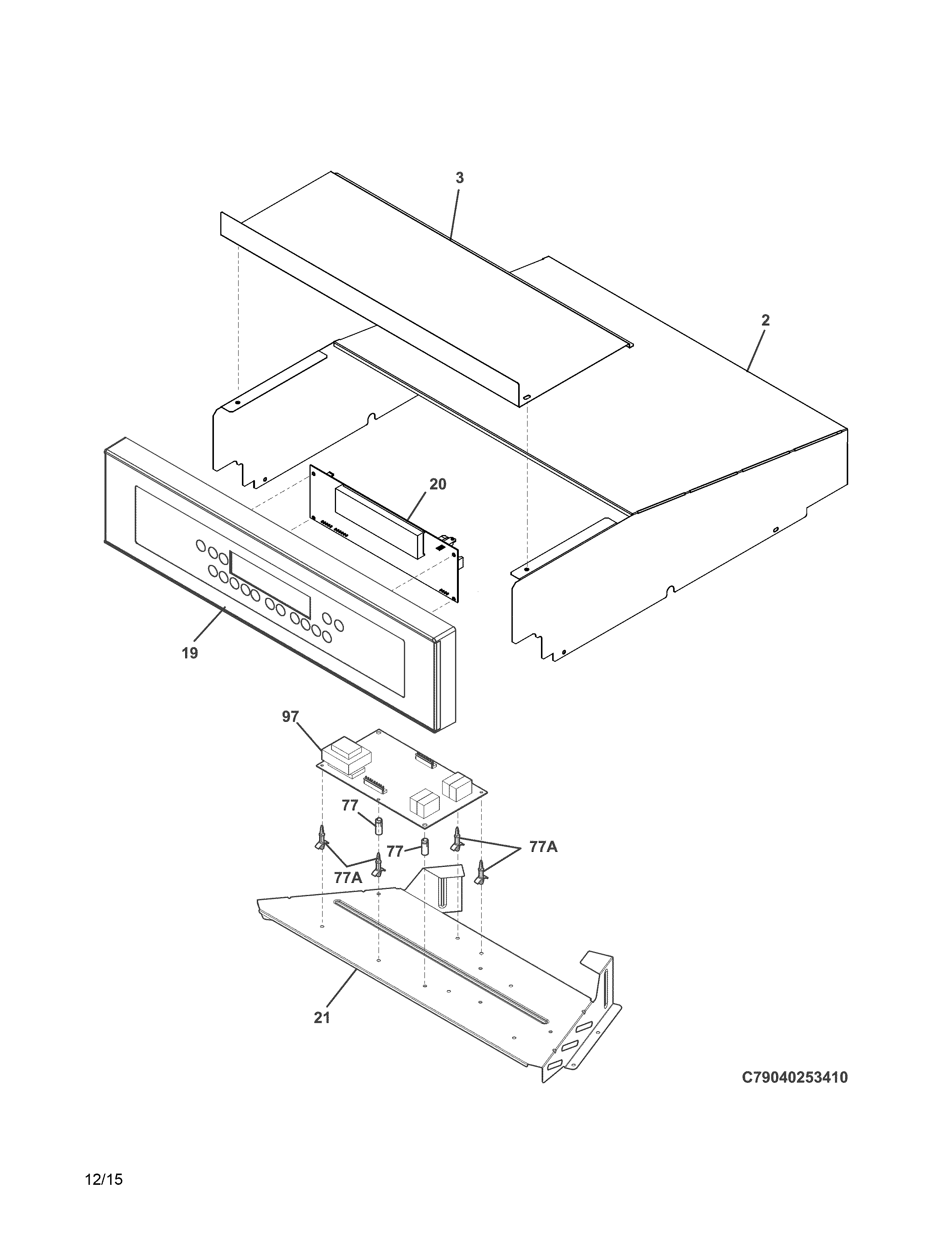 Kenmore 79040259410 control panel diagram