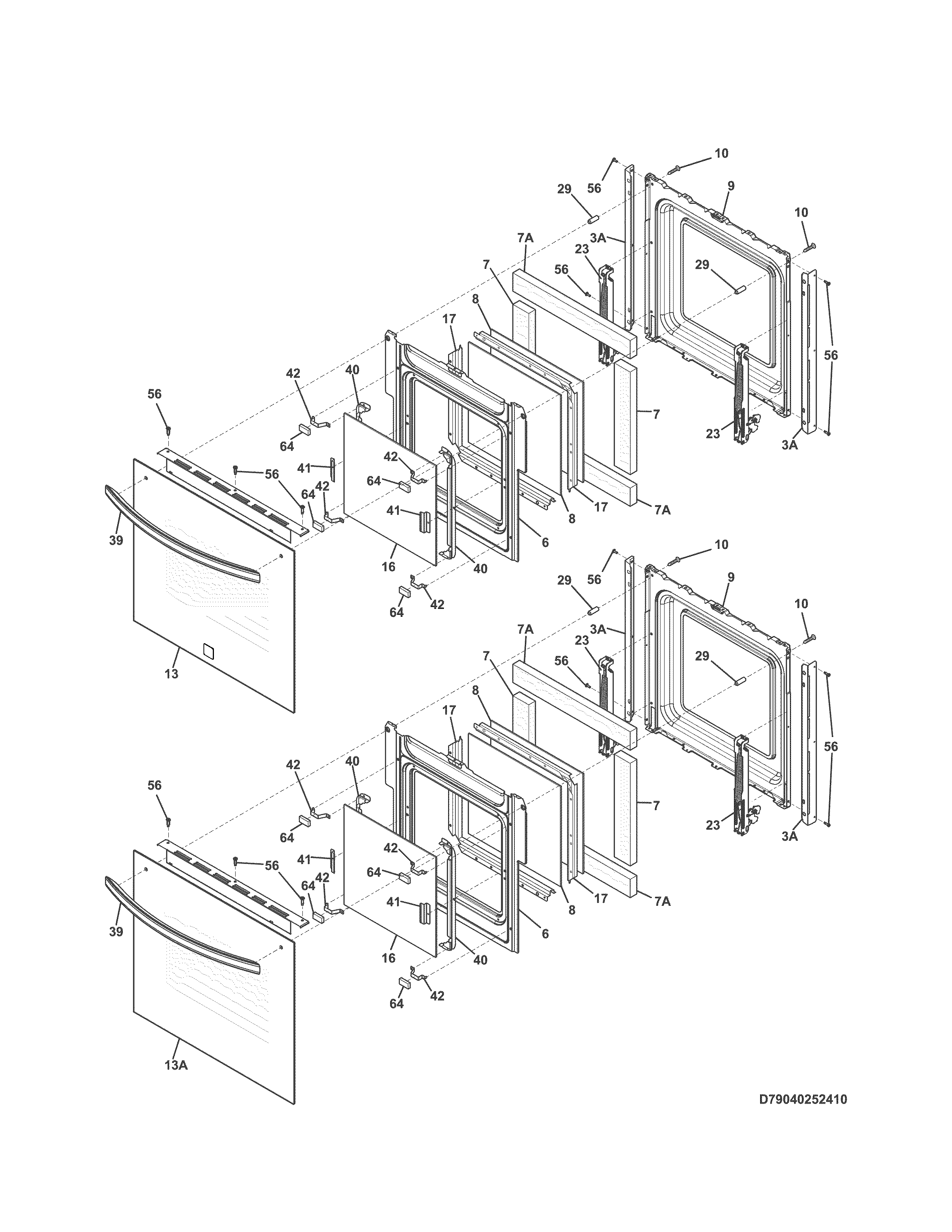 Kenmore 79040259410 doors diagram