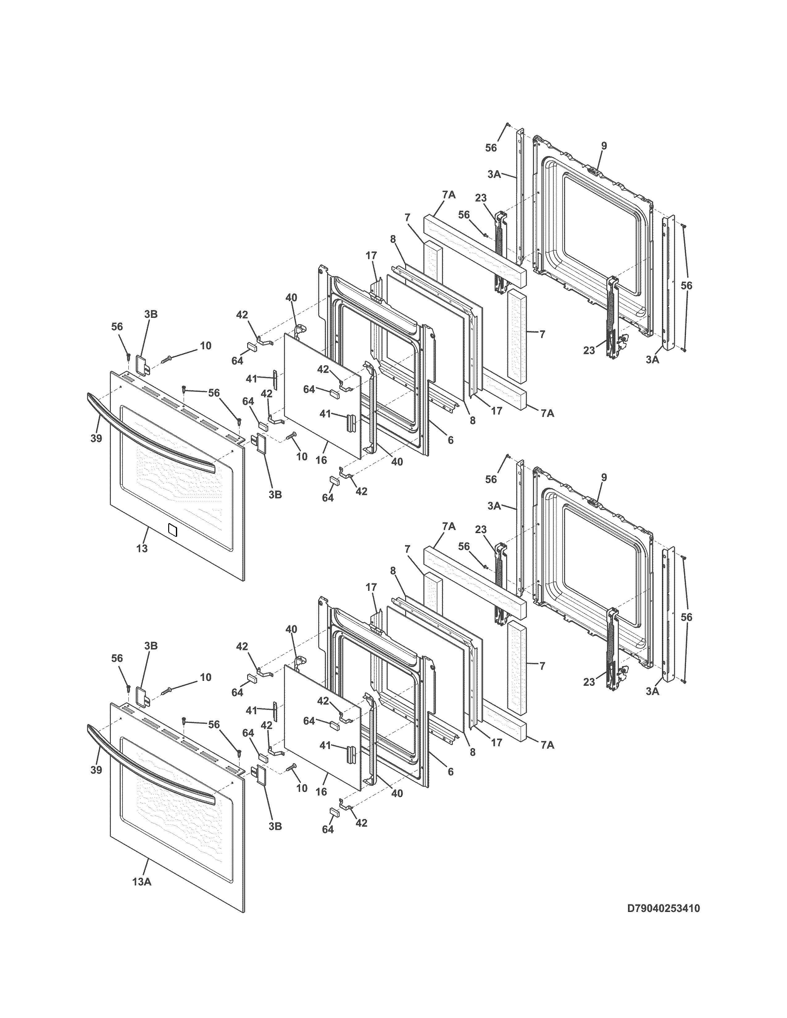 Kenmore 79040253410 doors diagram