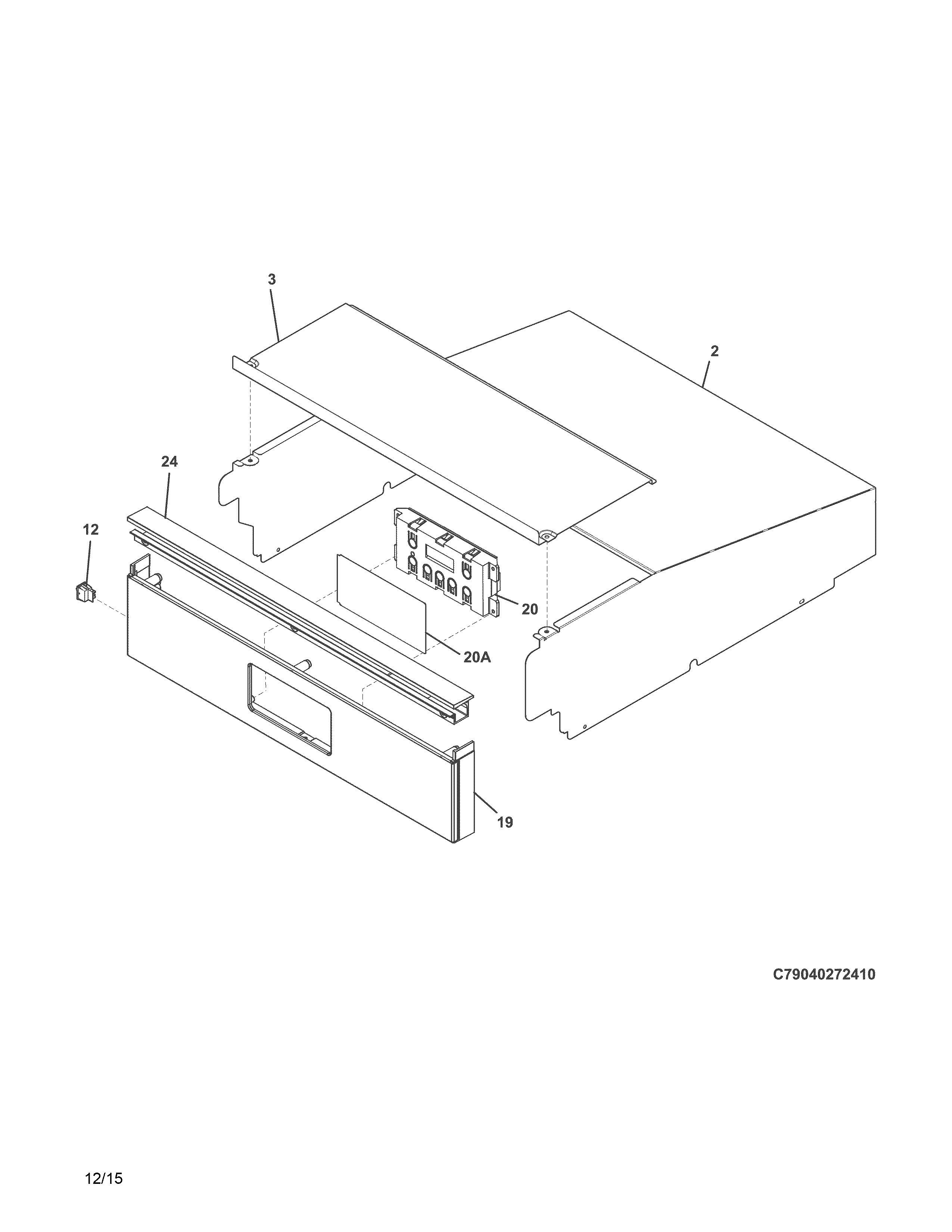 Kenmore 79040279410 control panel diagram