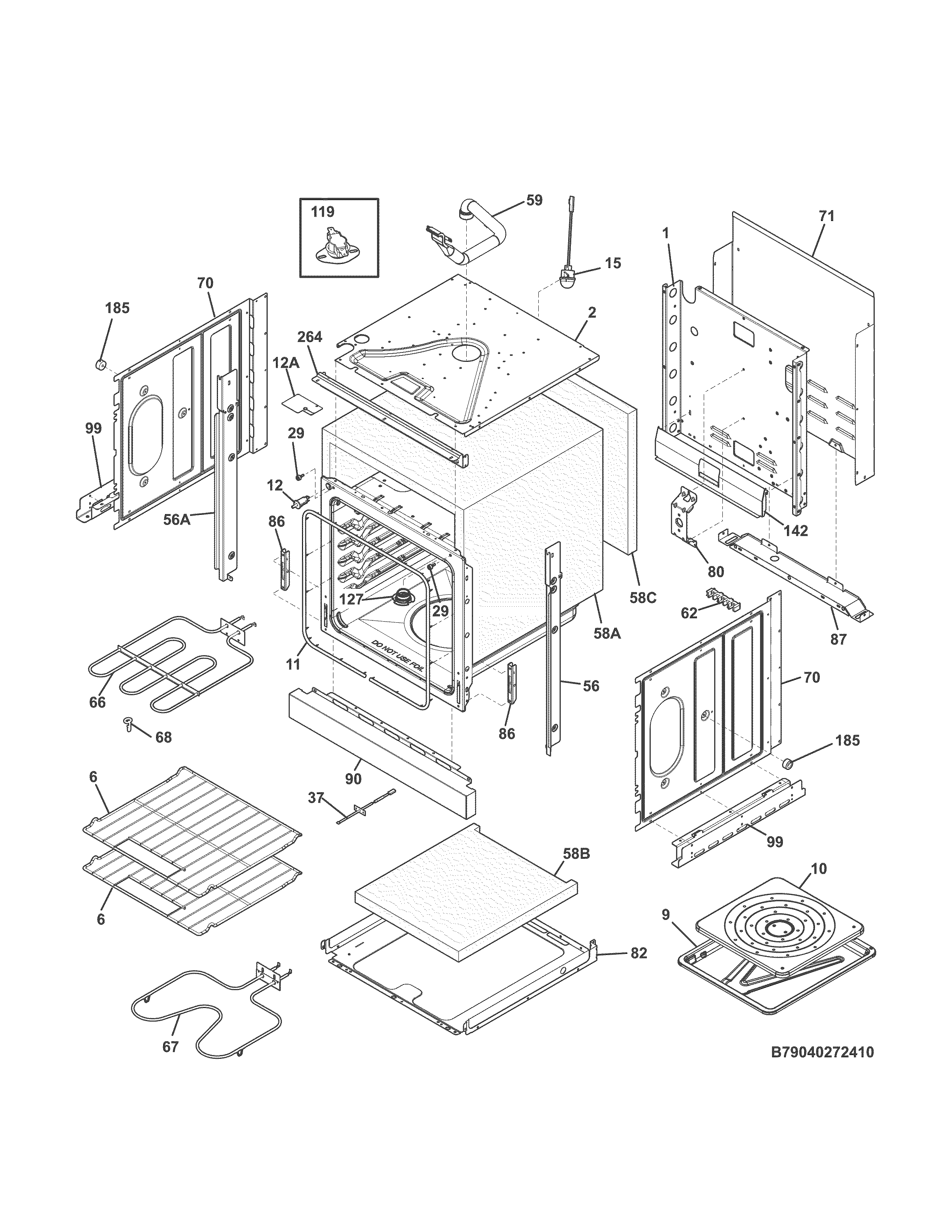 Kenmore 79040279410 body diagram