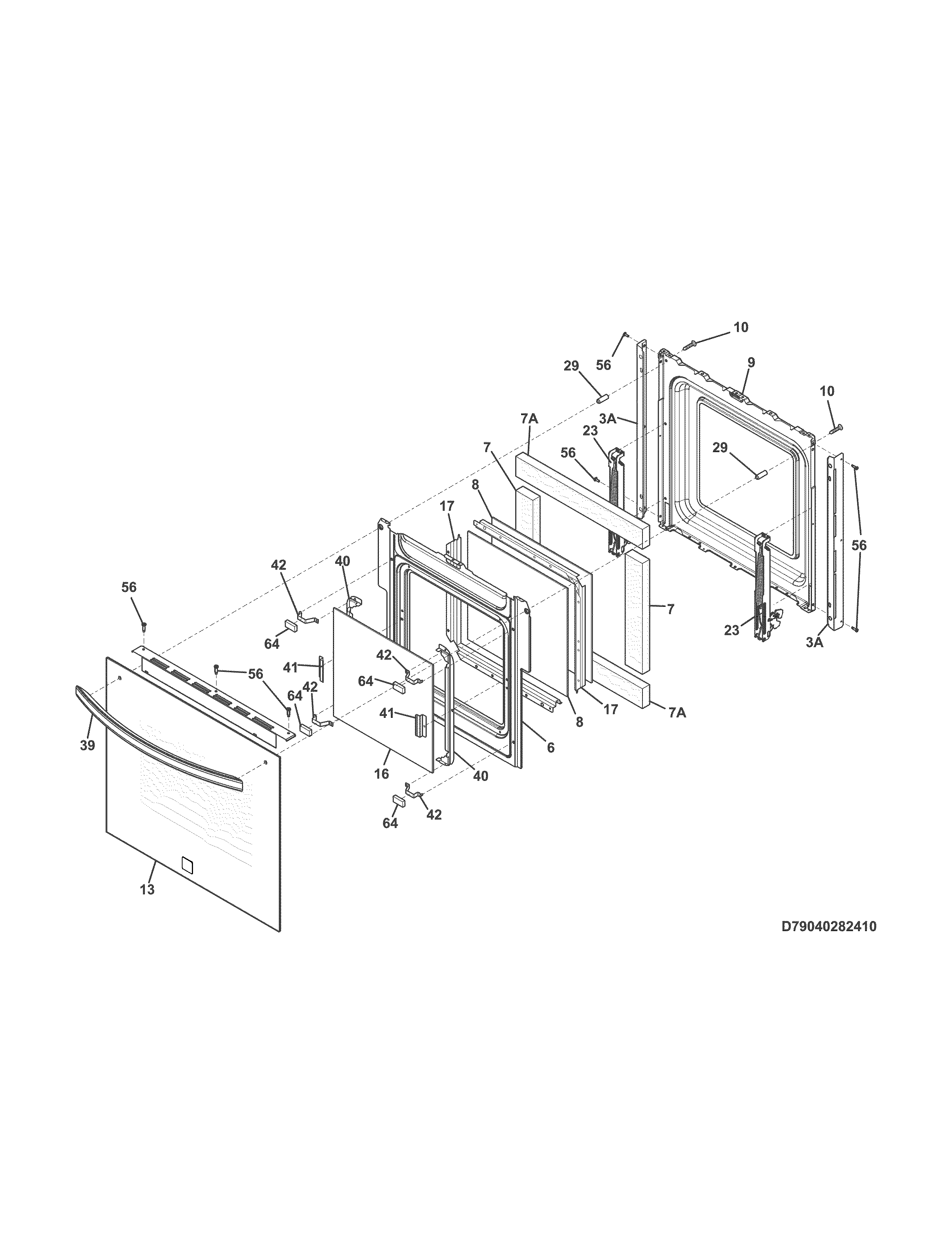 Kenmore 79040279410 door diagram