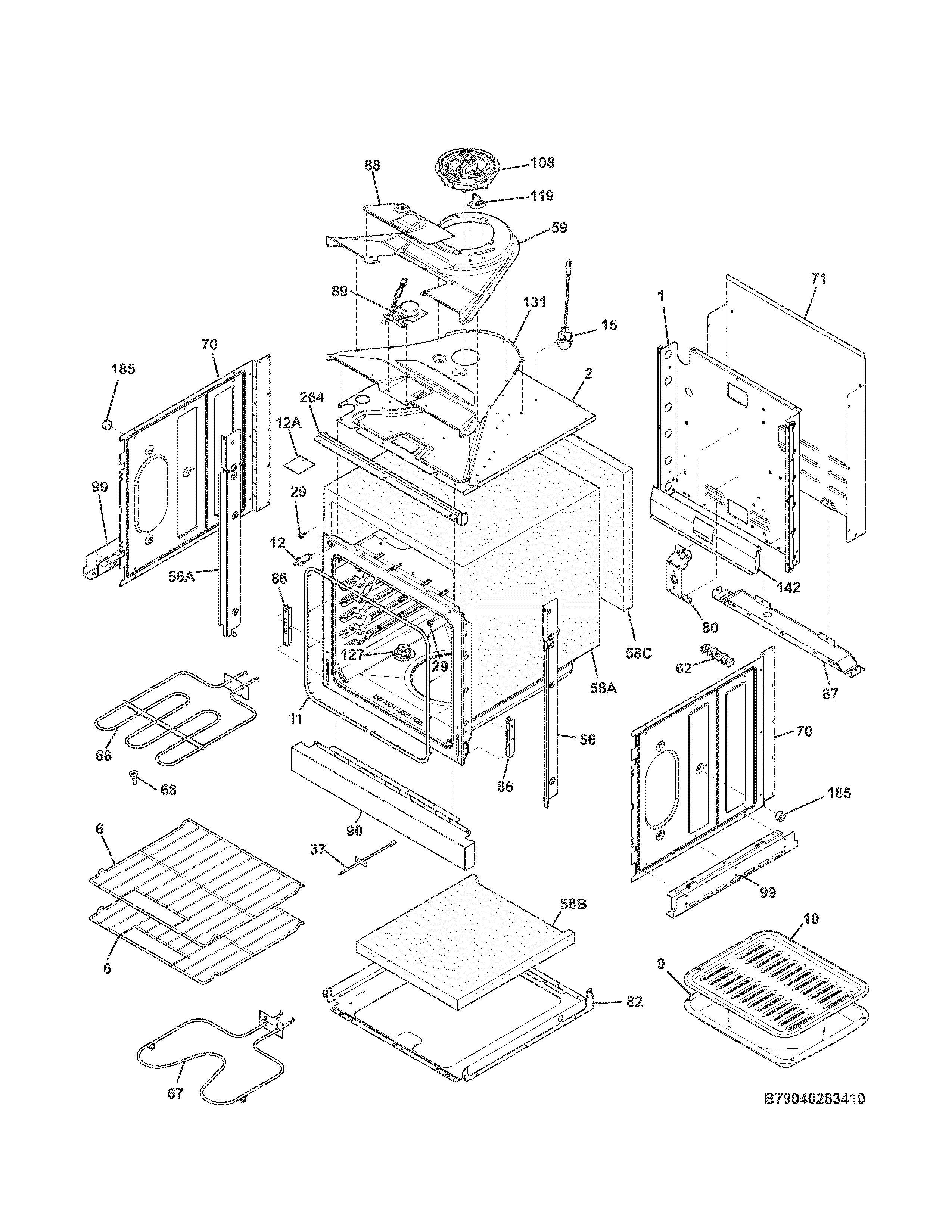 Kenmore 79040283410 body diagram