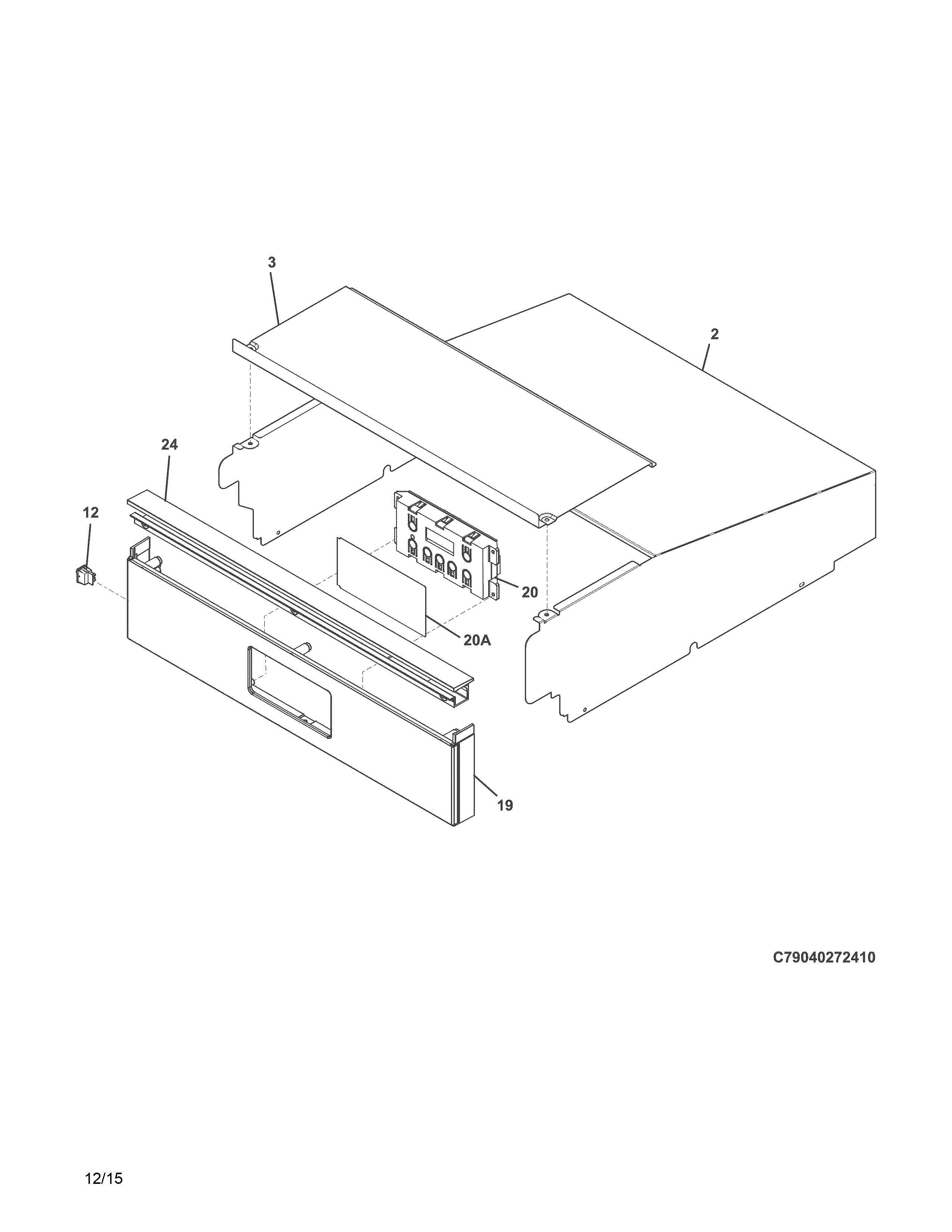 Frigidaire FFEW2415QBA control panel diagram