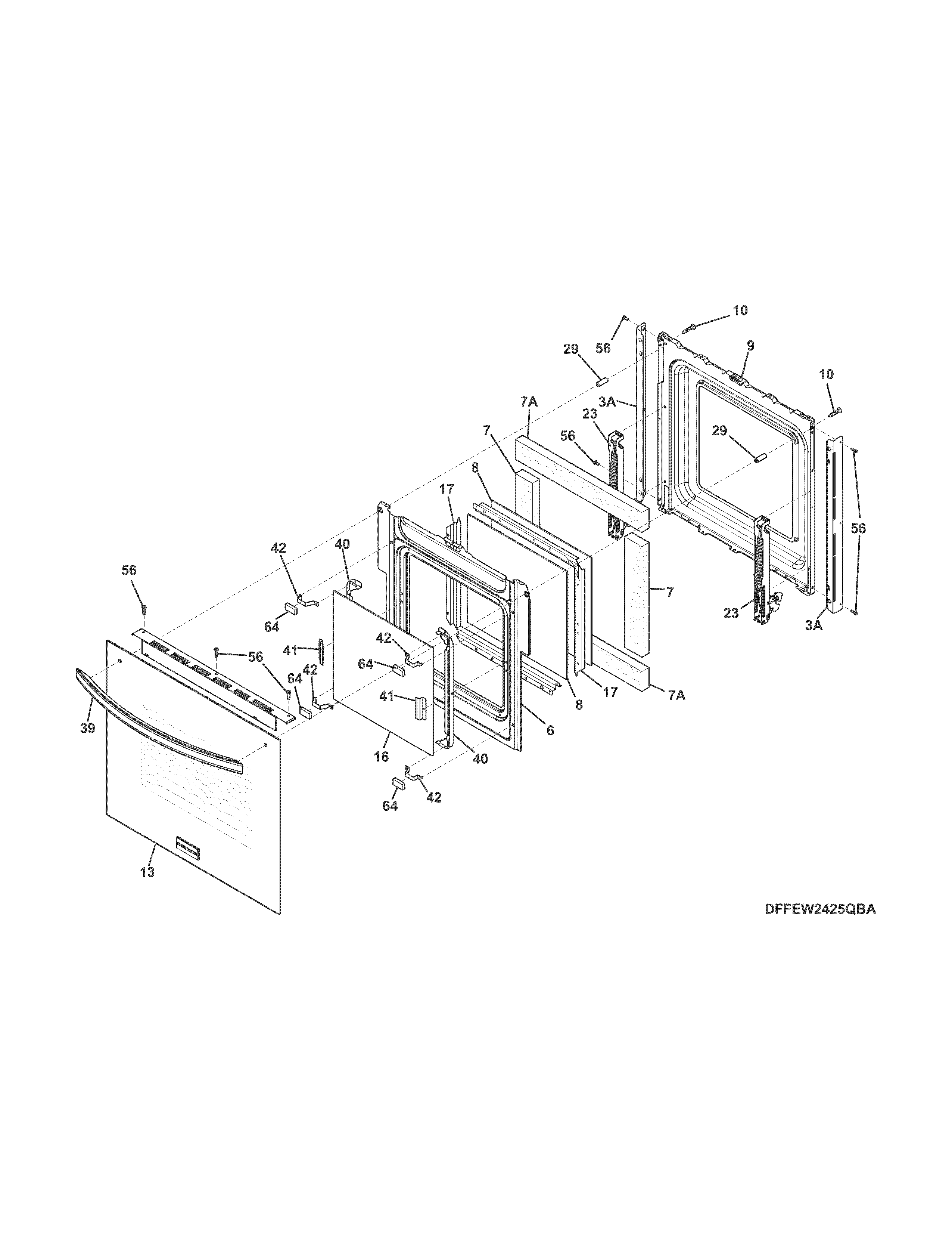 Frigidaire FFEW2425QBA door diagram
