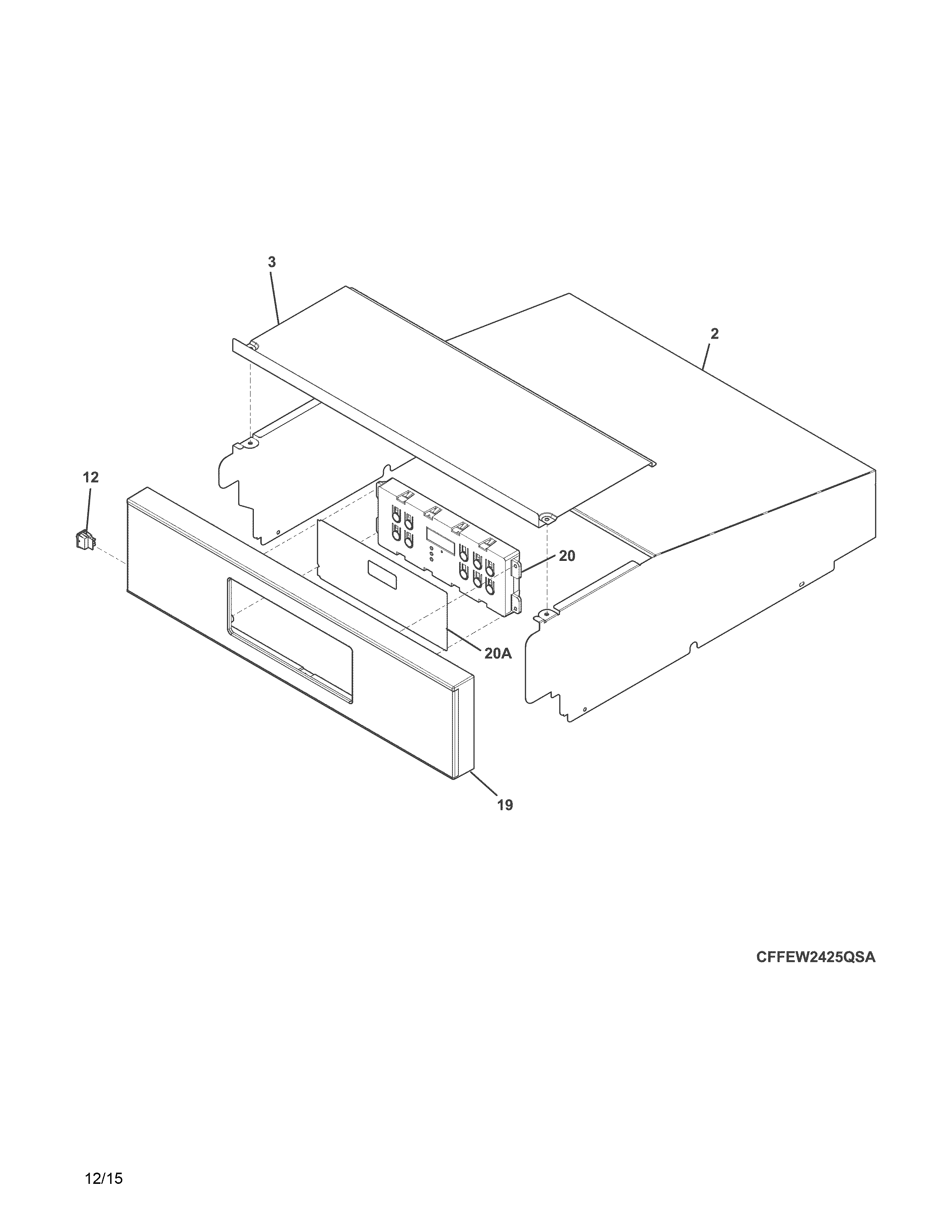 Frigidaire FFEW2425QSA control panel diagram