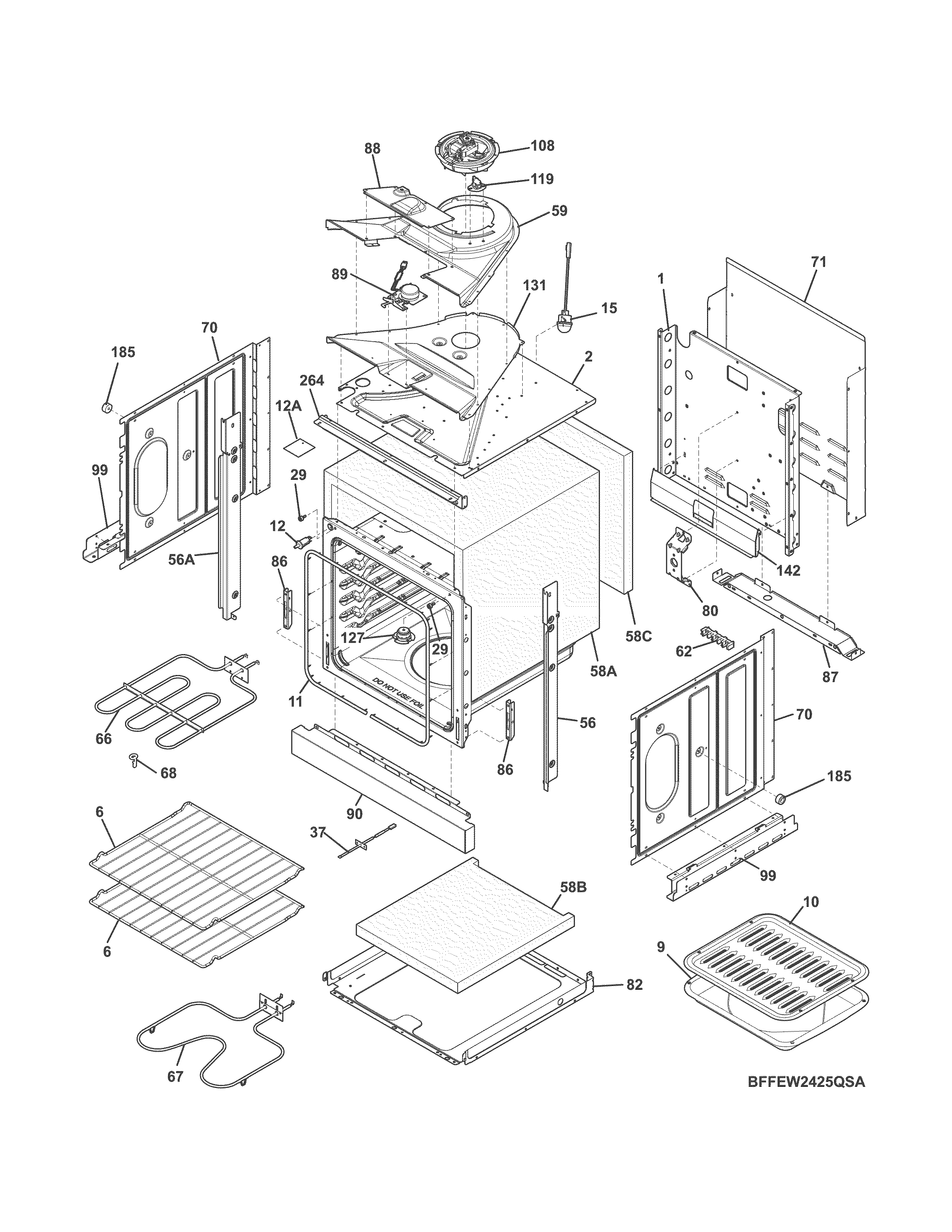 Frigidaire FFEW2425QSA body diagram