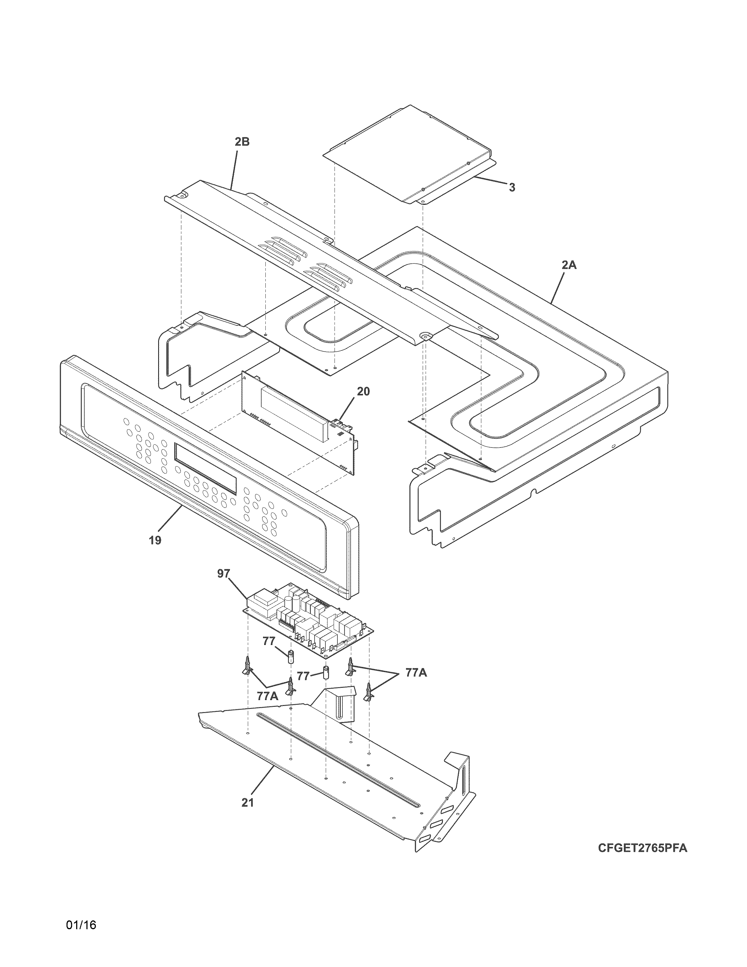 Frigidaire FGET2765PBD control panel diagram