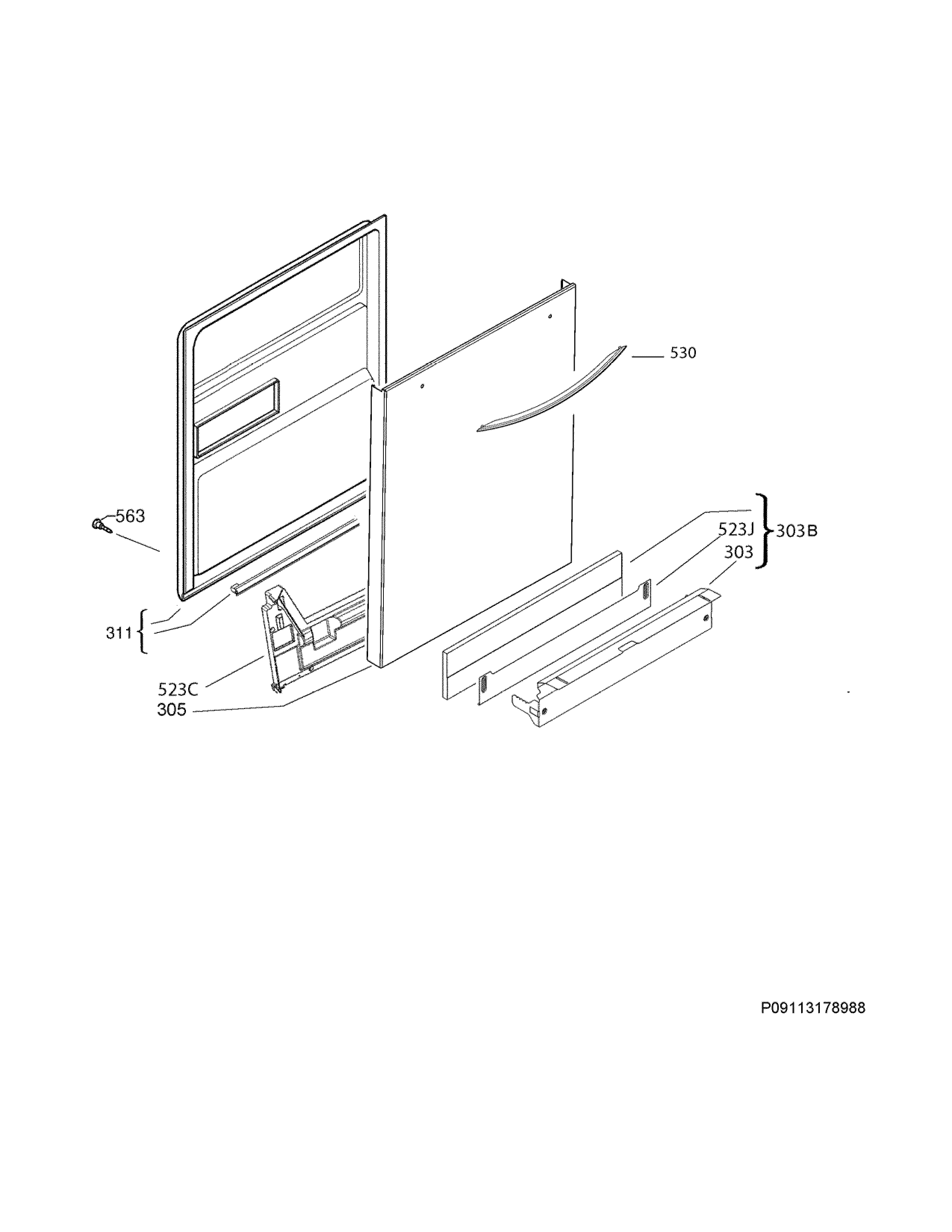Frigidaire LGID2475QF4A door diagram