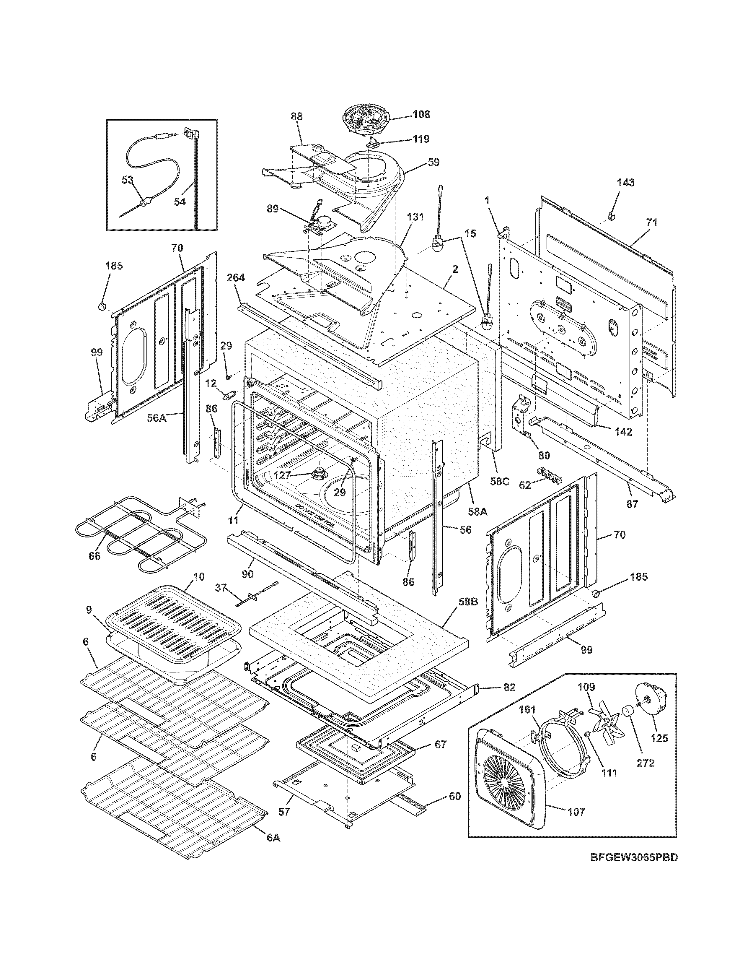 Frigidaire FGEW3065PFD body diagram