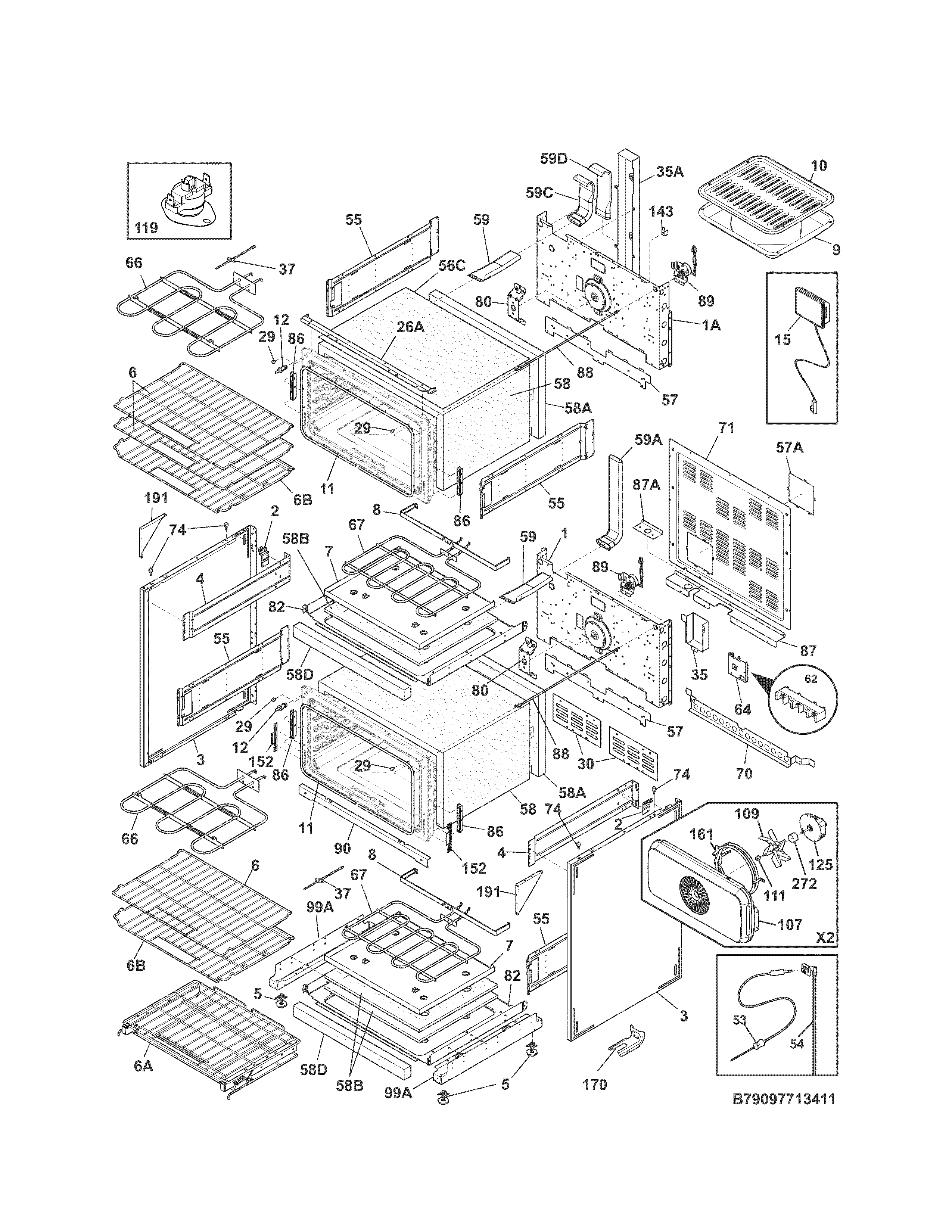 Kenmore Elite 79097713411 body diagram