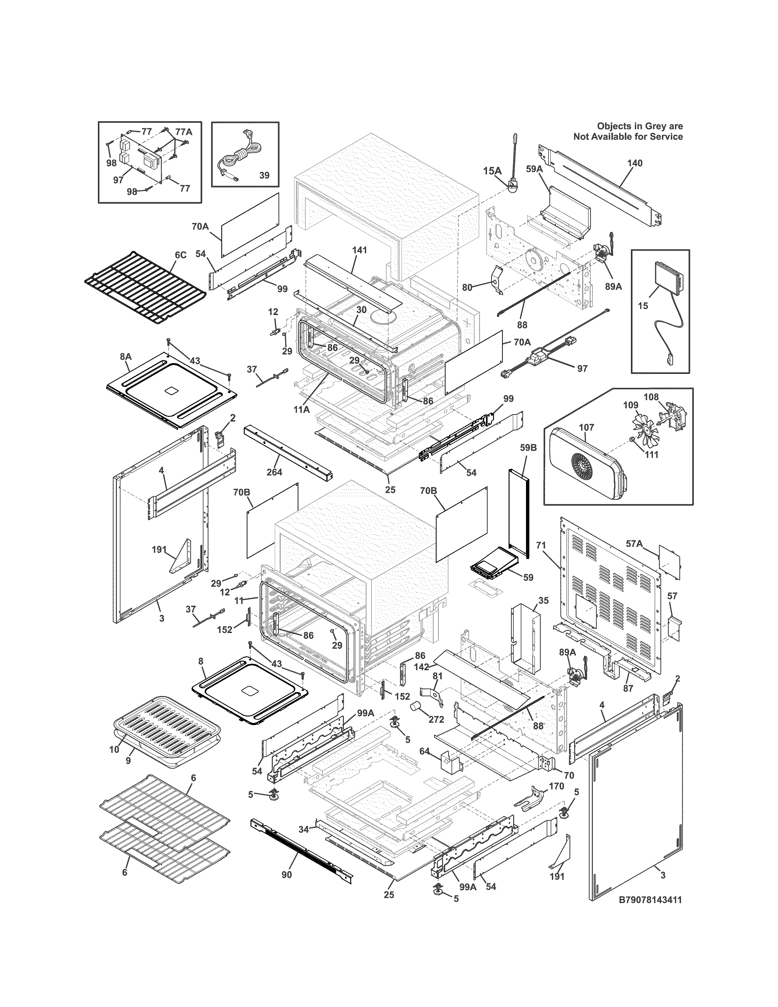Kenmore 79078143411 body diagram