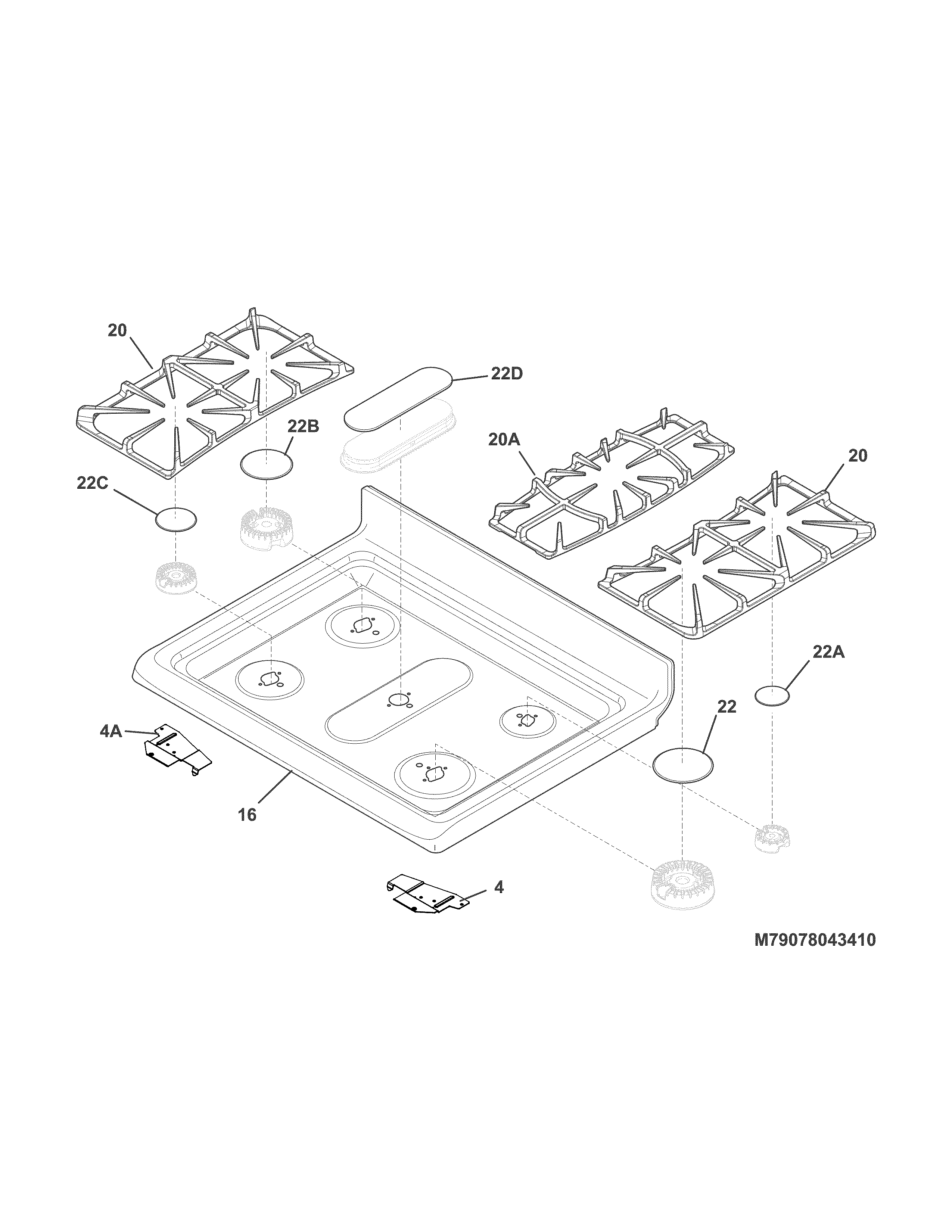 Kenmore 79078143411 main top diagram