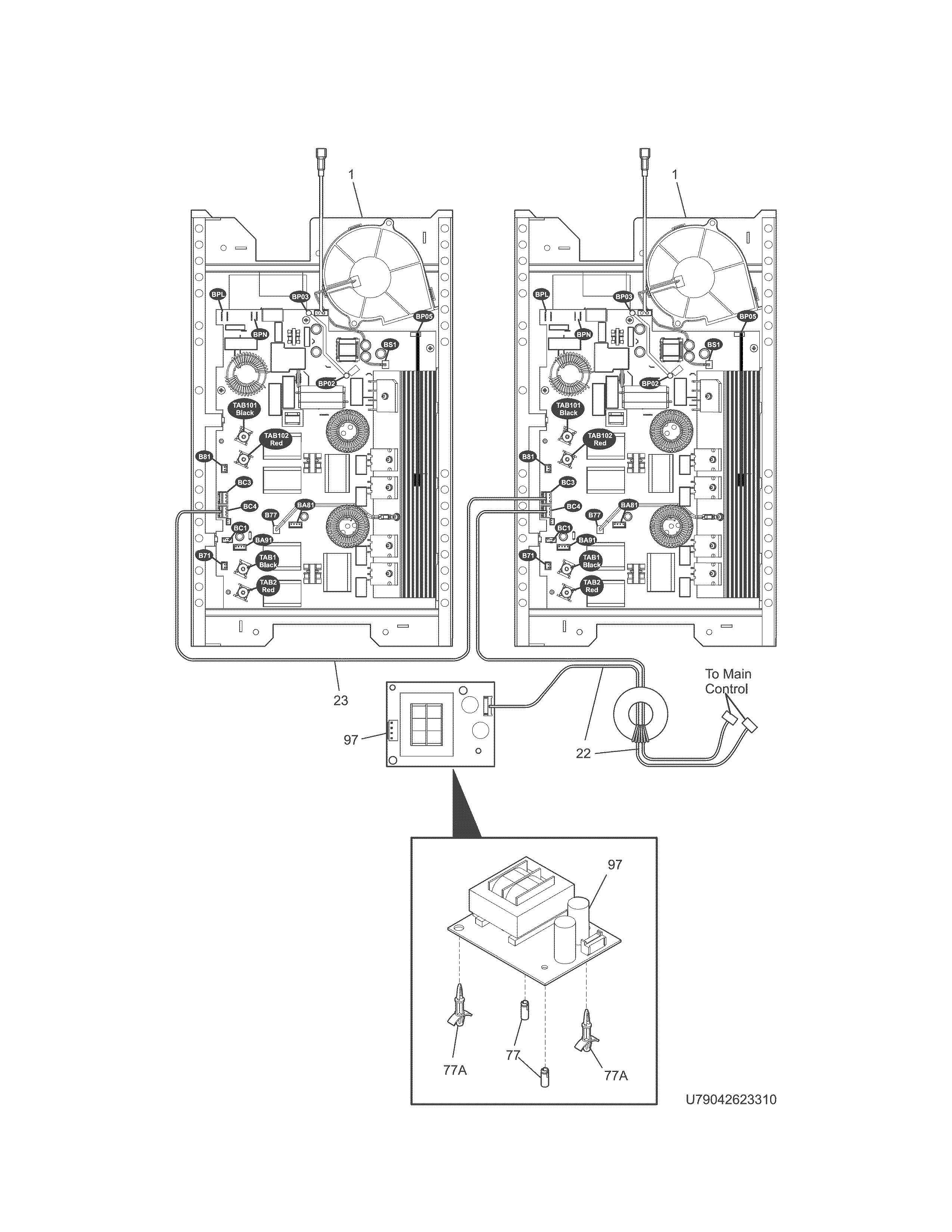Kenmore Elite 79042623313 induction unit diagram